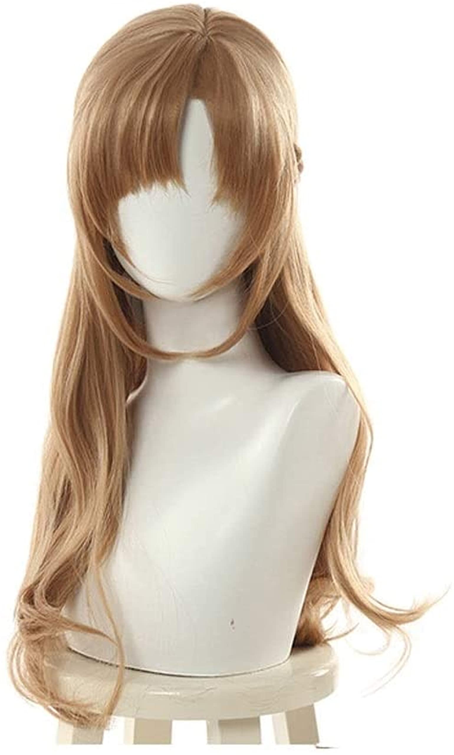 XZGDEN Black Women Long Blonde Hair Replacement Wig | Princess Braided Cosplay Wig | Anime & Pastel Wavy Fashion Wig for Parties, Halloween & Daily Styling