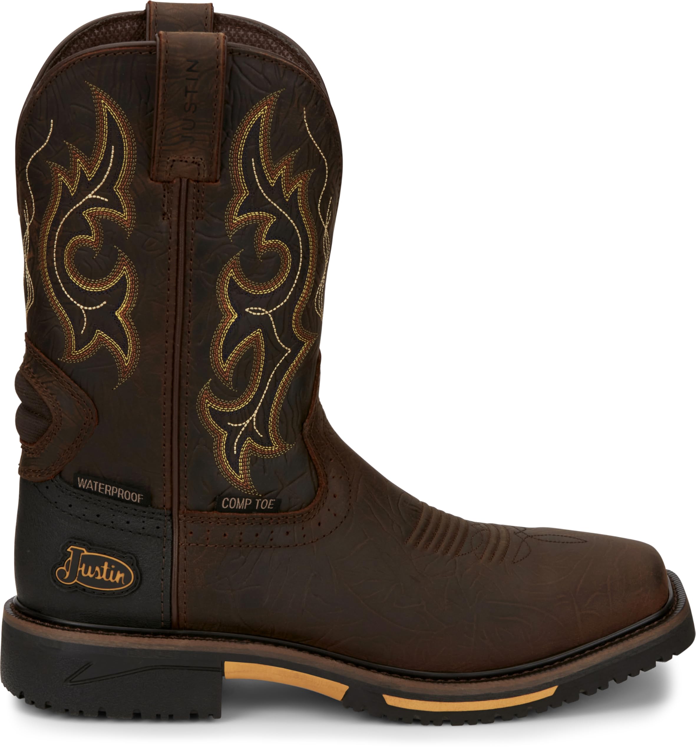 Justin Joist 11-Inch Waterproof Composite Toe Work Boots for Men - Durable Leather Safety Shoes with EH Protection & Comfort Layers - Ideal for Construction, Warehouse & Outdoor Work