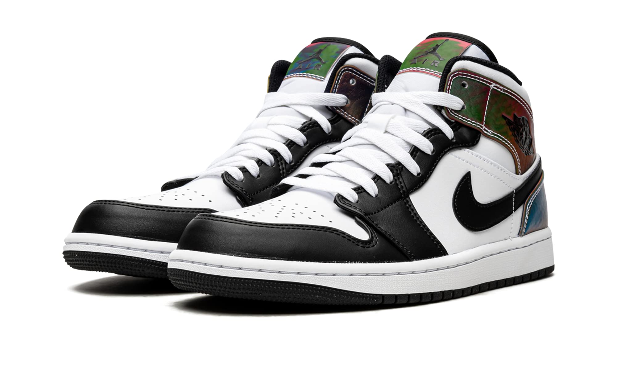 Nike Men's Air Jordan 1 Mid SE Heat Reactive Basketball Shoes - White/Black - Size 13 | Retro Style Sneakers for Streetwear & Casual Outfits