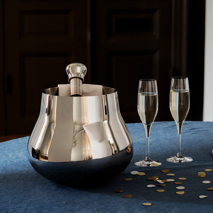 Georg Jensen Sky Champagne & Wine Cooler - Premium Silver Wine Bucket for Chilling & Serving - Perfect for Parties, Weddings & Home Entertaining