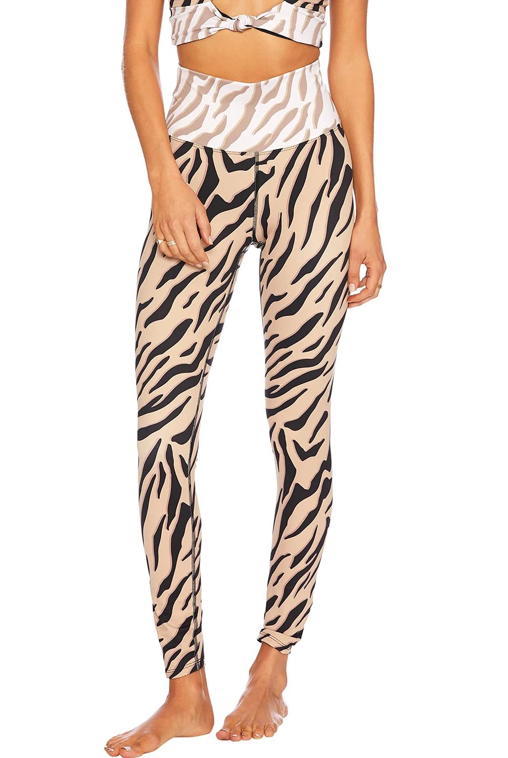Beach Riot Piper High Waist Yoga Leggings - Chapman Zebra Print - Women's Workout & Running Tights for Gym, Yoga & Lounge Wear