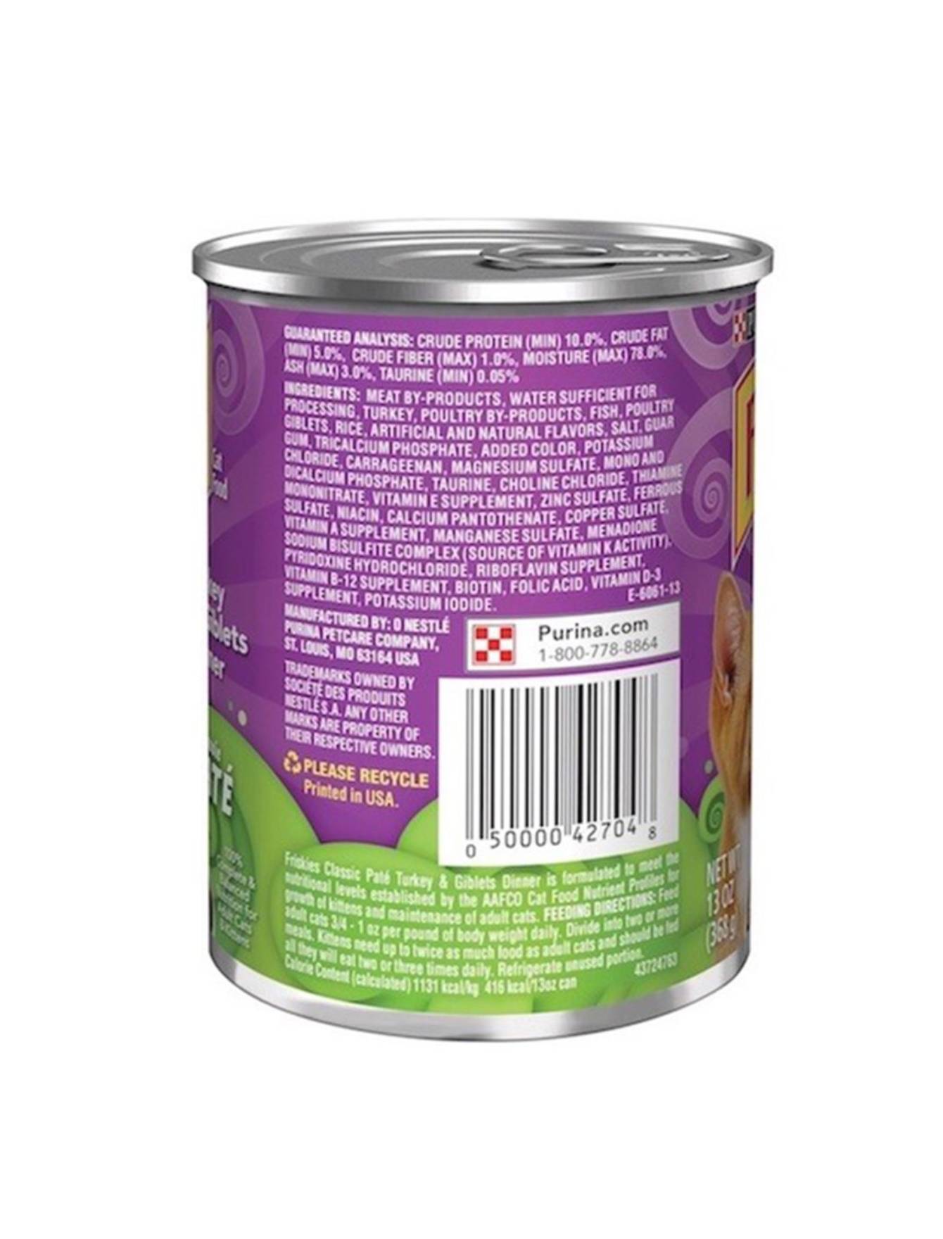 Friskies Turkey & Giblet Canned Cat Food 13oz - Wet Food for Adult Cats - Perfect for Mealtime, Travel & Emergency Pet Supplies