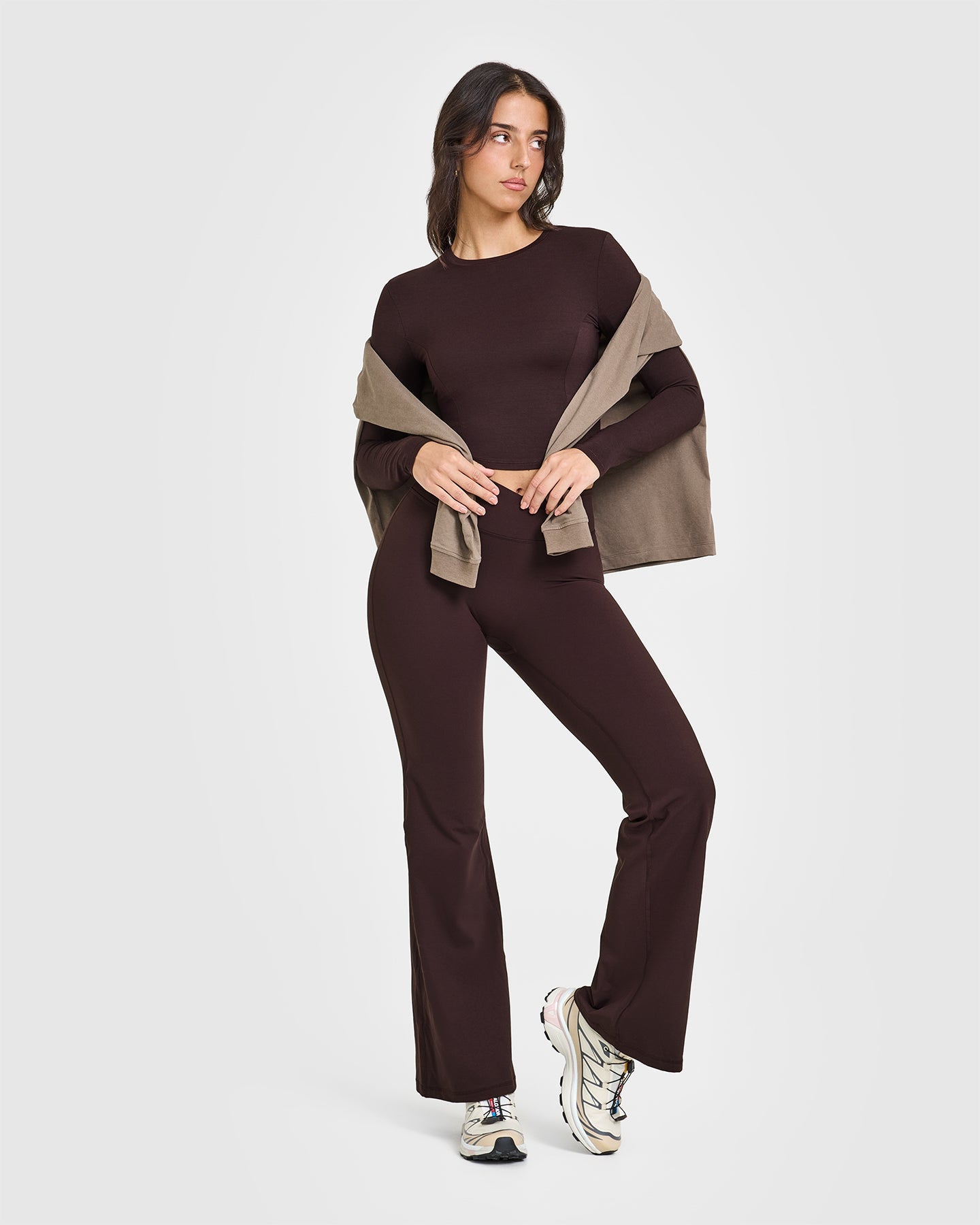Mellow™ Soft Mid Long Sleeve Women's Top in Plum Brown | Comfortable Stretch Fabric for Casual Wear, Layering & Fall Outfits