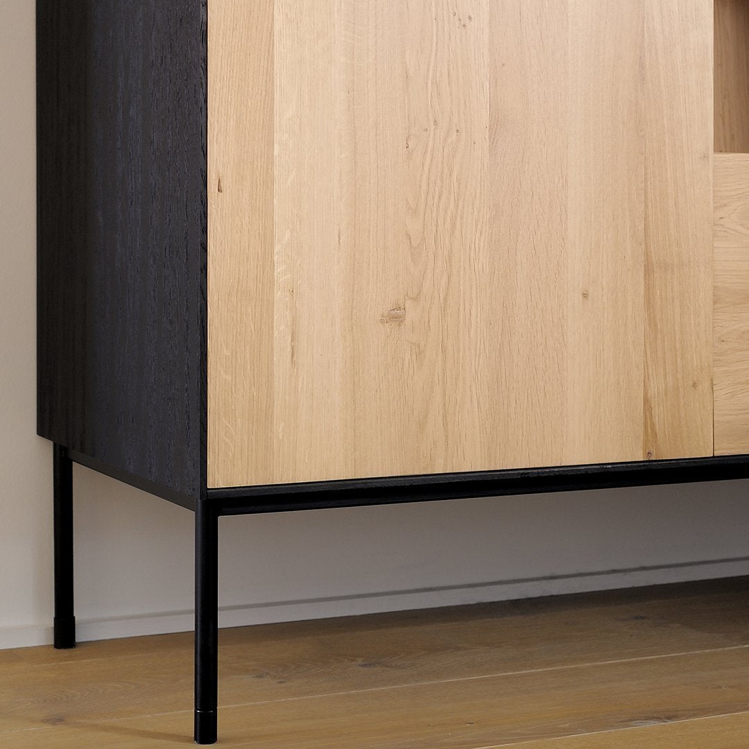 Modern Blackbird Sideboard - 1 Door & 1 Drawer Storage Cabinet for Living Room, Dining Room, or Entryway Organization