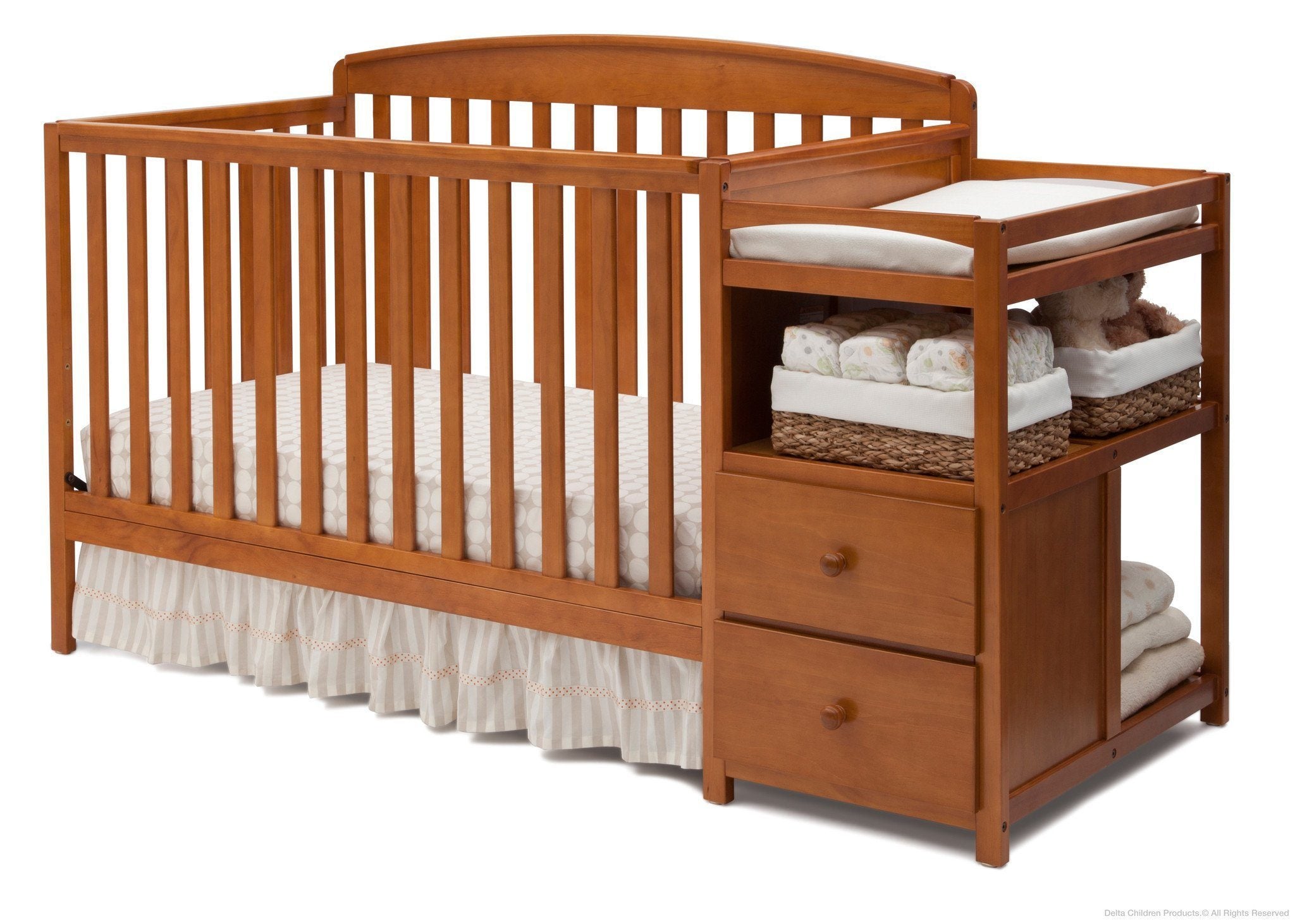 Royal Convertible Crib and Changer - 3-in-1 Baby Nursery Furniture Set with Toddler Bed & Dresser | Safe, Durable & Space-Saving for Newborns to Kids | Perfect for Nursery Rooms, Daycare Centers & Small Spaces