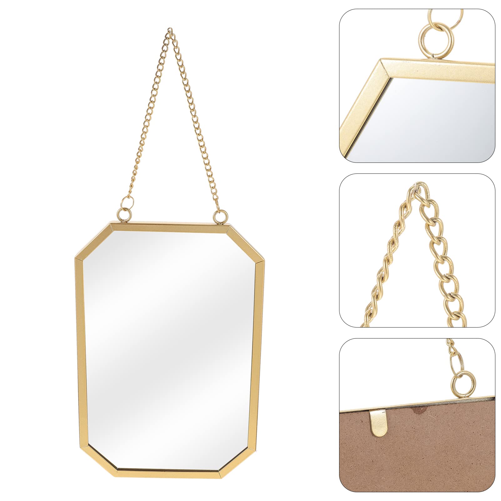 PRETYZOOM Round Wrought Iron Vanity Mirror - Hanging Bathroom Wall Mirror with Glass for Makeup & Home Decor - Perfect for Bedroom, Bathroom, and Dressing Room Vanity Areas