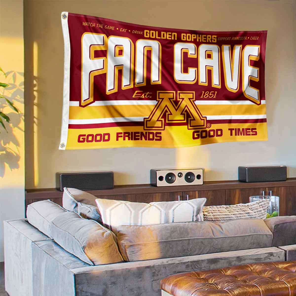 Minnesota Gophers Fan Man Cave Banner Flag - College Football Team Decor for Game Room, Basement & Tailgating Parties