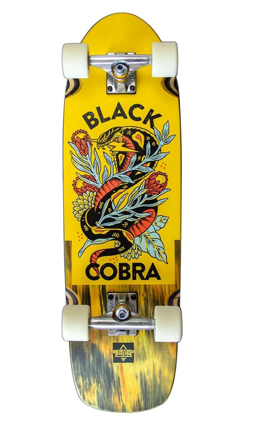 Dusters Cobra Yellow Cruiser 29.5 Inch Skateboard - Perfect for Street Skating, Tricks, and Commuting