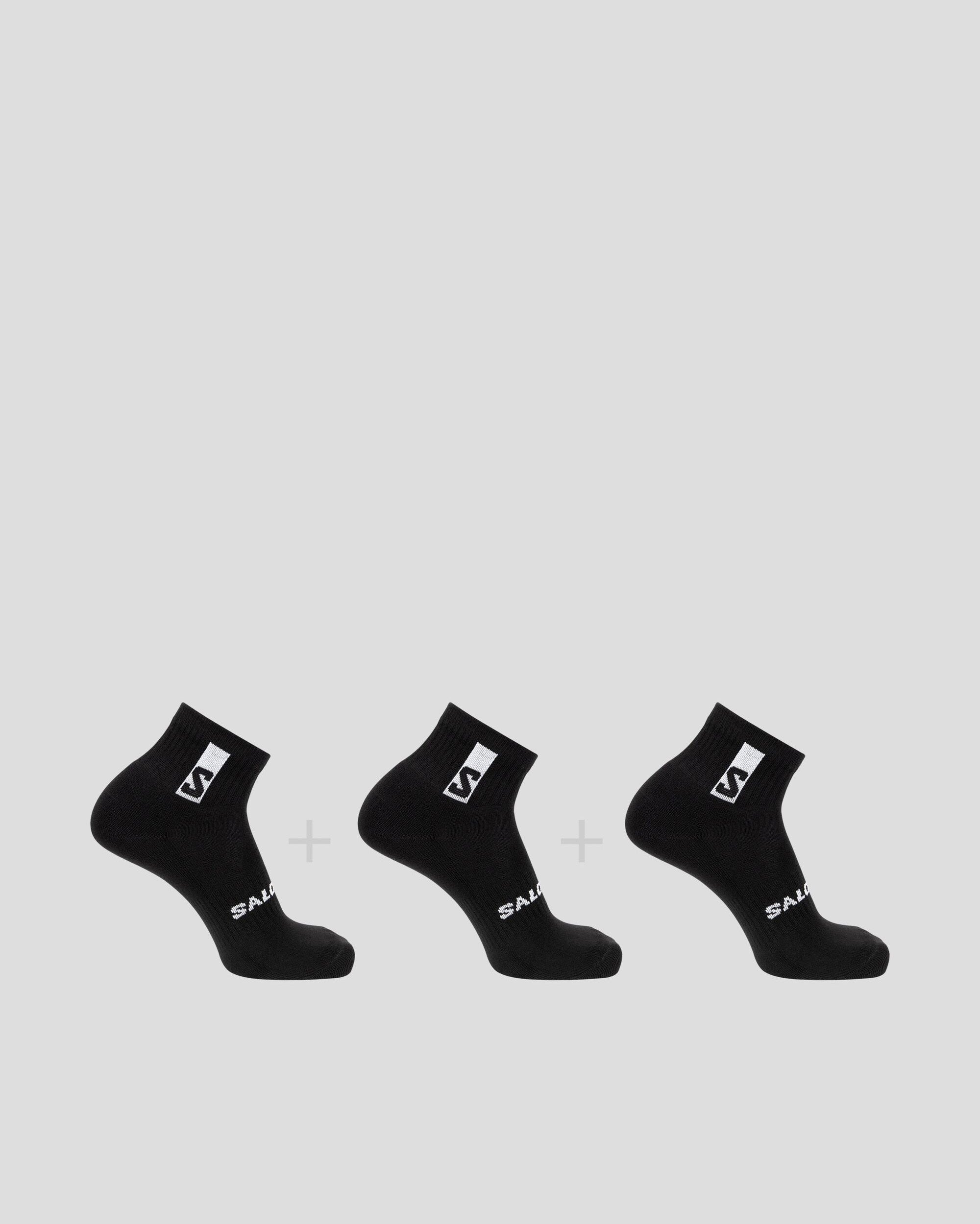 Salomon Everyday Ankle Socks 3-Pack - Black - Moisture-Wicking & Breathable Athletic Socks for Running, Hiking & Daily Wear