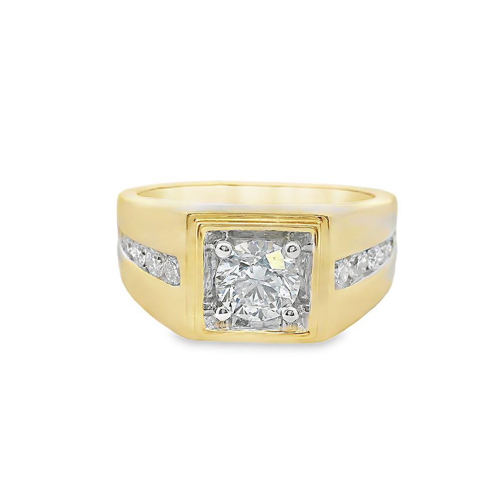 1.50ctw Lab-Created Diamond Men's Fashion Ring in 10k Gold - Perfect for Weddings, Anniversaries & Special Occasions
