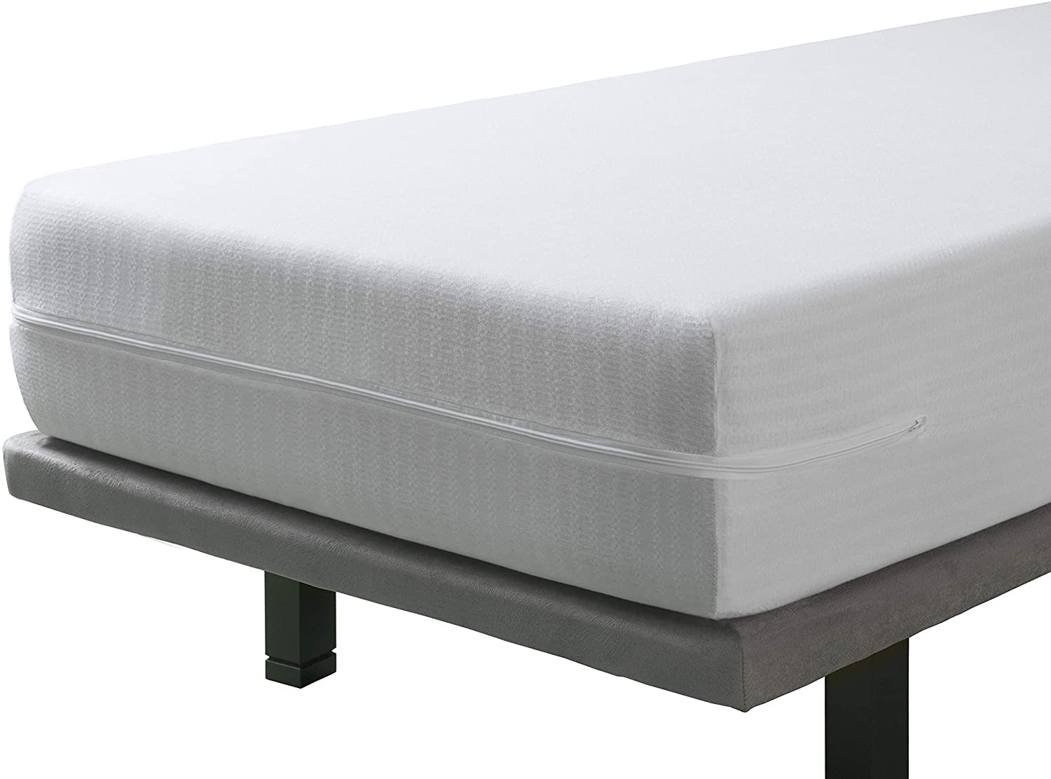 Velfont Waterproof Mattress Encasement - Single Size 80x190/200cm, Hypoallergenic & Breathable, Zippered 30cm Deep Fitted Skirt - Bed Bug Protection for Home, Dorm, Hotel Use