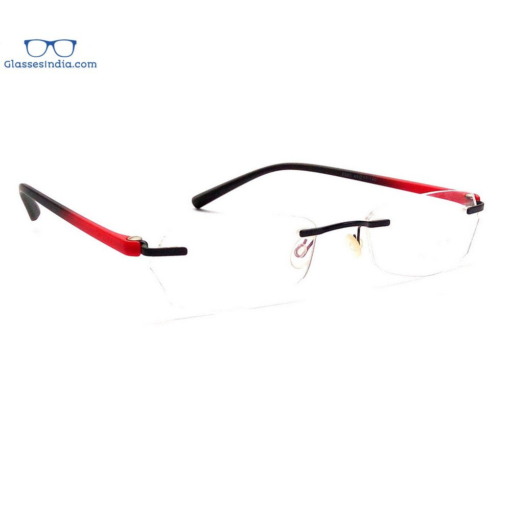 Blue Light Blocking Computer Glasses - Red Rimless Anti Eye Strain Glasses for Gaming & Office Work (Model F003RD) - Reduce Digital Eye Fatigue for Screen Time & Online Meetings