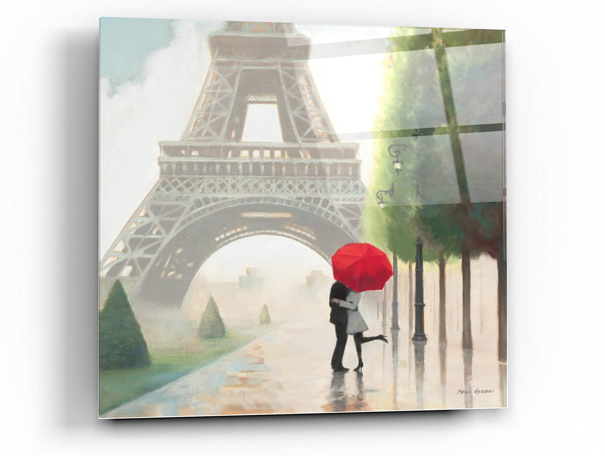 Marco Fabiano 'Paris Romance II' Acrylic Glass Wall Art - 36x36 Inches Modern Home Decor for Living Room, Bedroom & Office