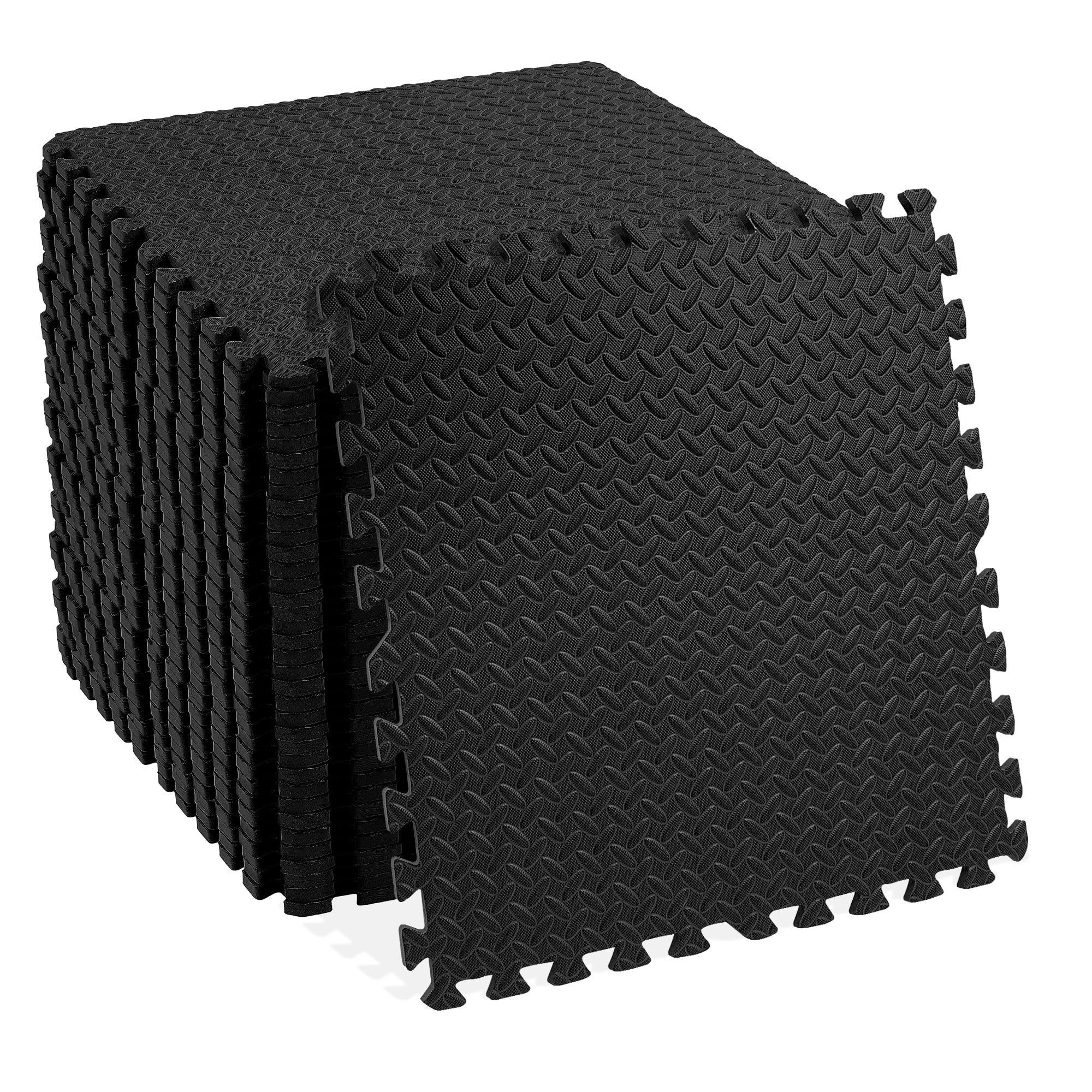 Signature Fitness EVA Foam Interlocking Puzzle Exercise Mat - Non-Slip, Shock Absorbent Flooring for MMA, Yoga, Gymnastics & Home Gym - Multiple Size Options - Perfect for Workouts, Playrooms & Garage Gyms