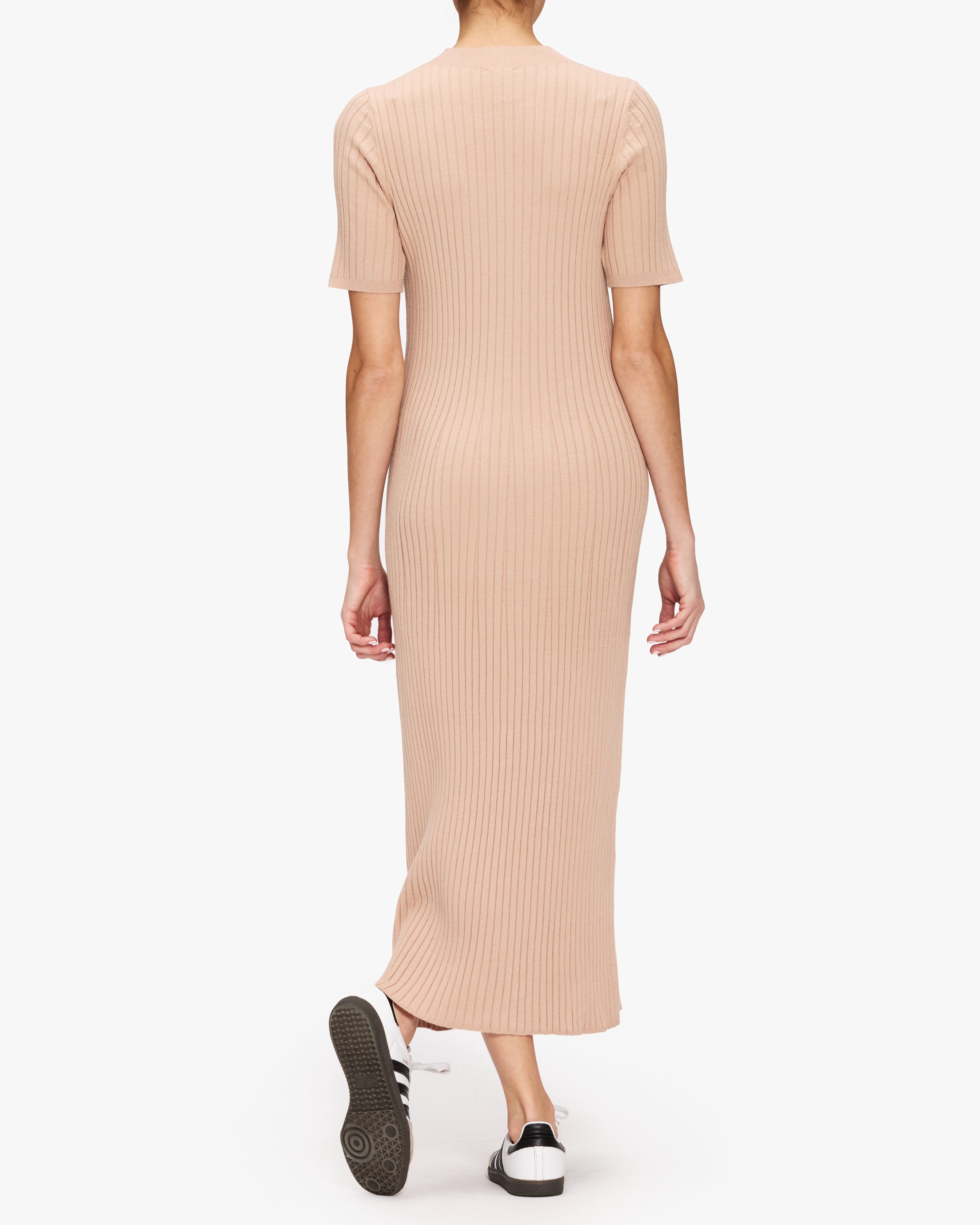 Varley Maeve Rib Knit Midi Dress - Women's Stretchy Bodycon Dress for Casual Wear & Date Night | Perfect for Office, Brunch and Special Occasions