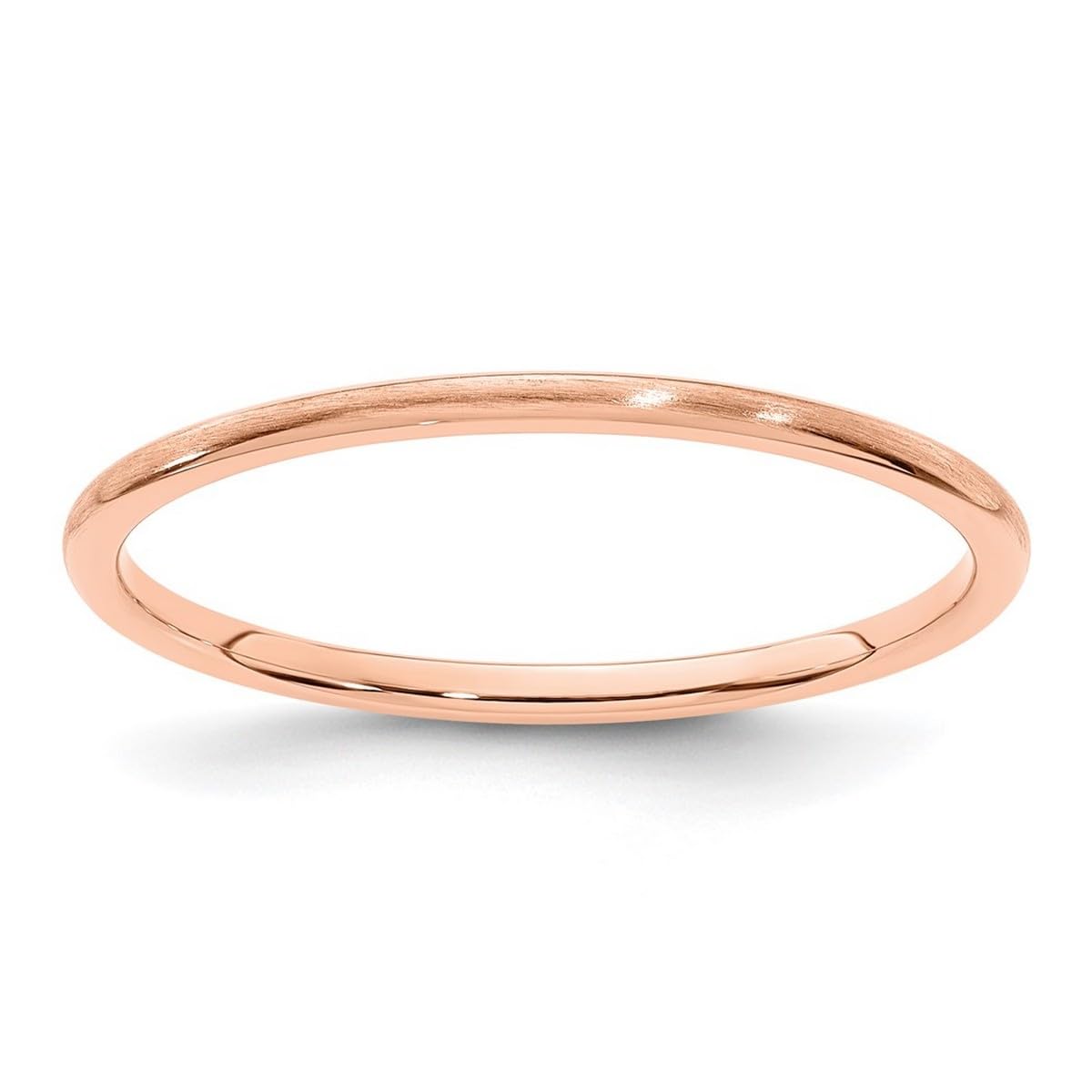 14K Gold Half Round Satin Stackable Band Ring for Women & Men - Rose Gold, White Gold, Yellow Gold | Multiple Sizes & Widths | Perfect for Layering, Wedding Bands, Anniversary Gifts & Everyday Wear