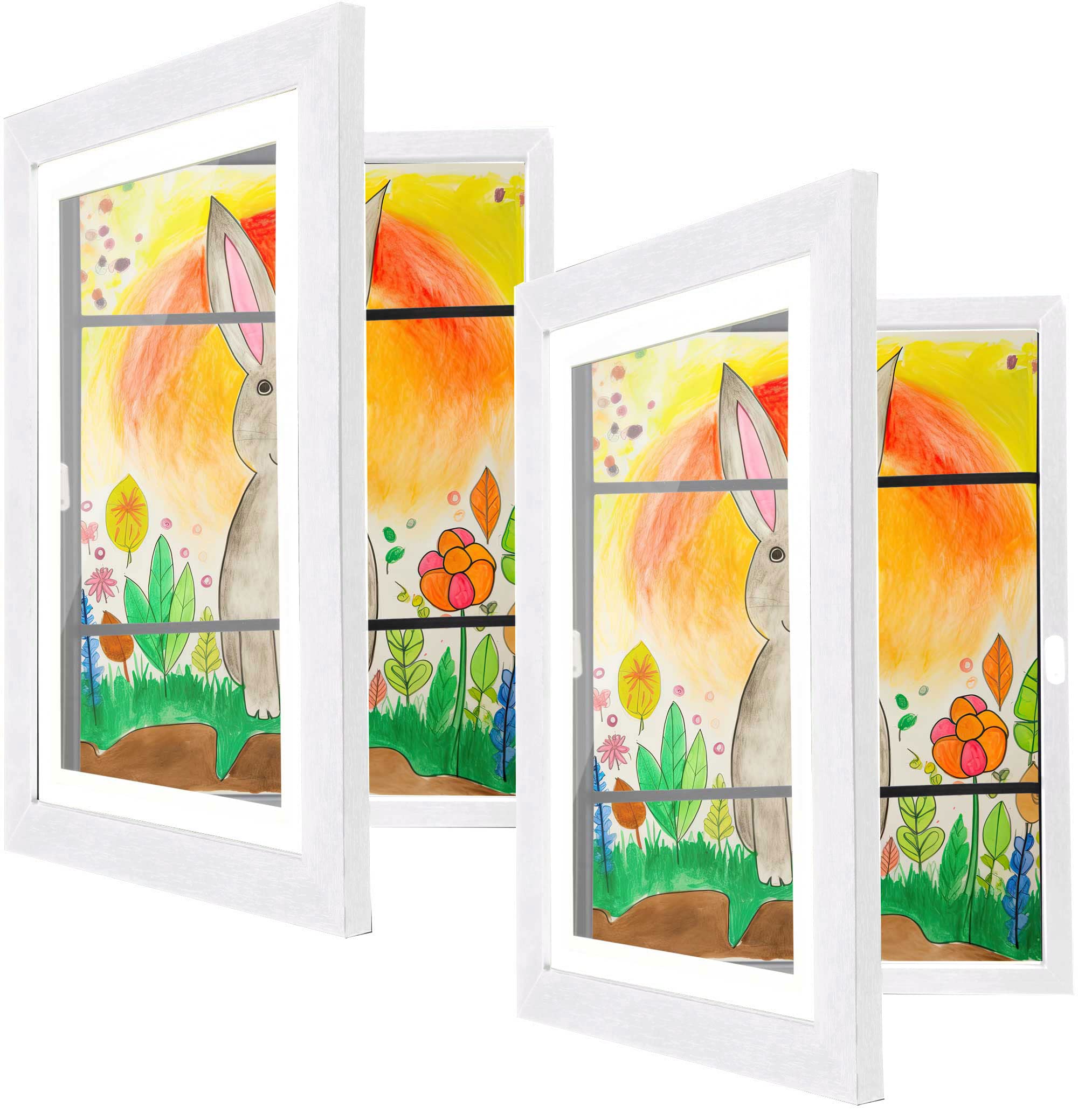 2-Pack Kids Art Frames 8.5x11 - Changeable Front Opening Picture Frames for Home & Classroom Decor