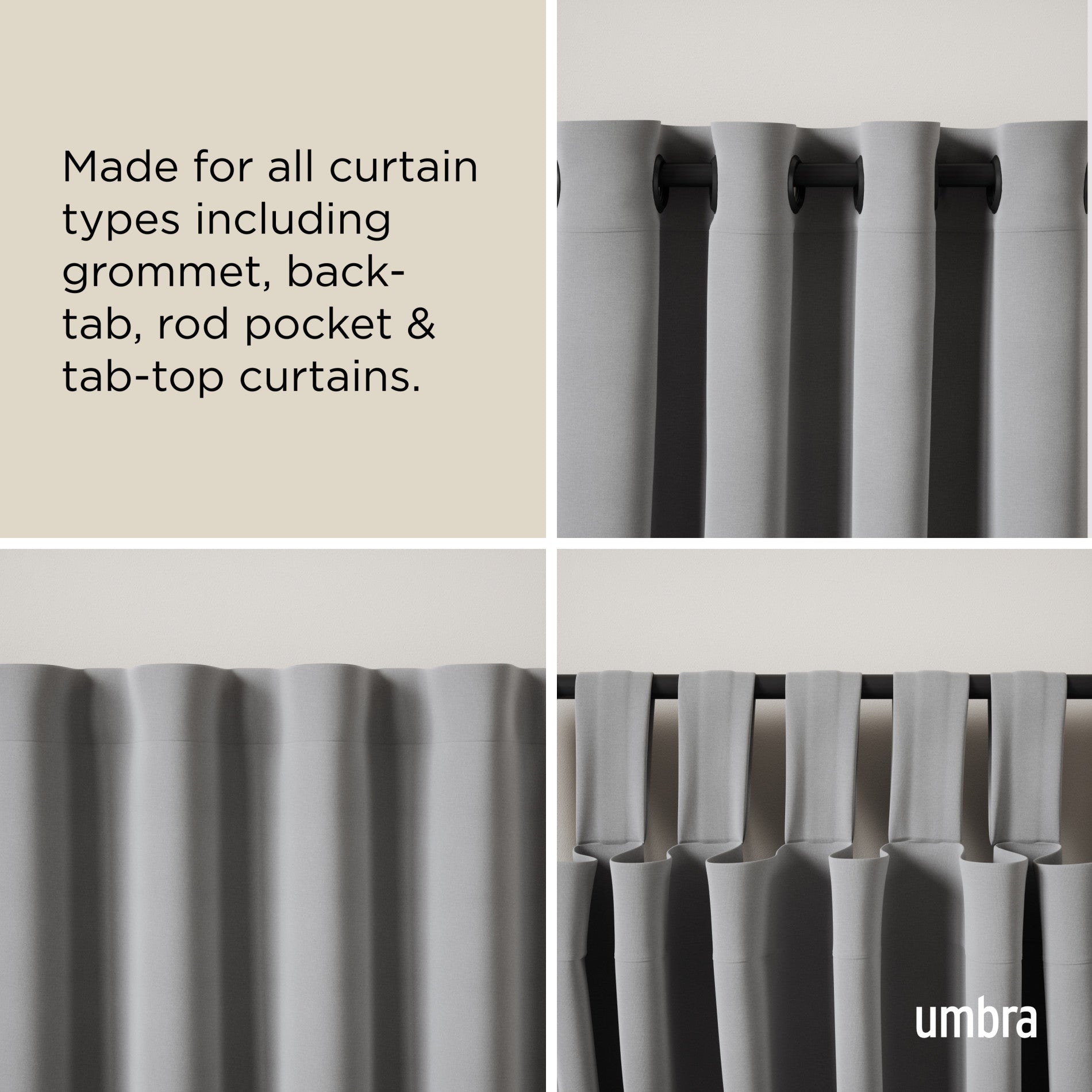 Double Curtain Rod - Cappa Adjustable Tension Rod for Windows, Blackout & Sheer Drapes - Perfect for Living Room, Bedroom & Home Decor