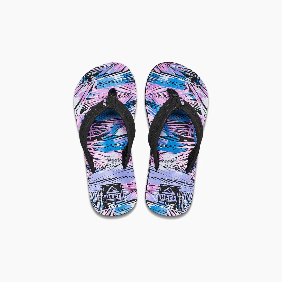 Reef Palm Fronds Ahi Youth Sandals - Comfortable Beach & Pool Slides for Boys & Girls - Perfect for Summer Vacation, Water Parks, and Outdoor Adventures