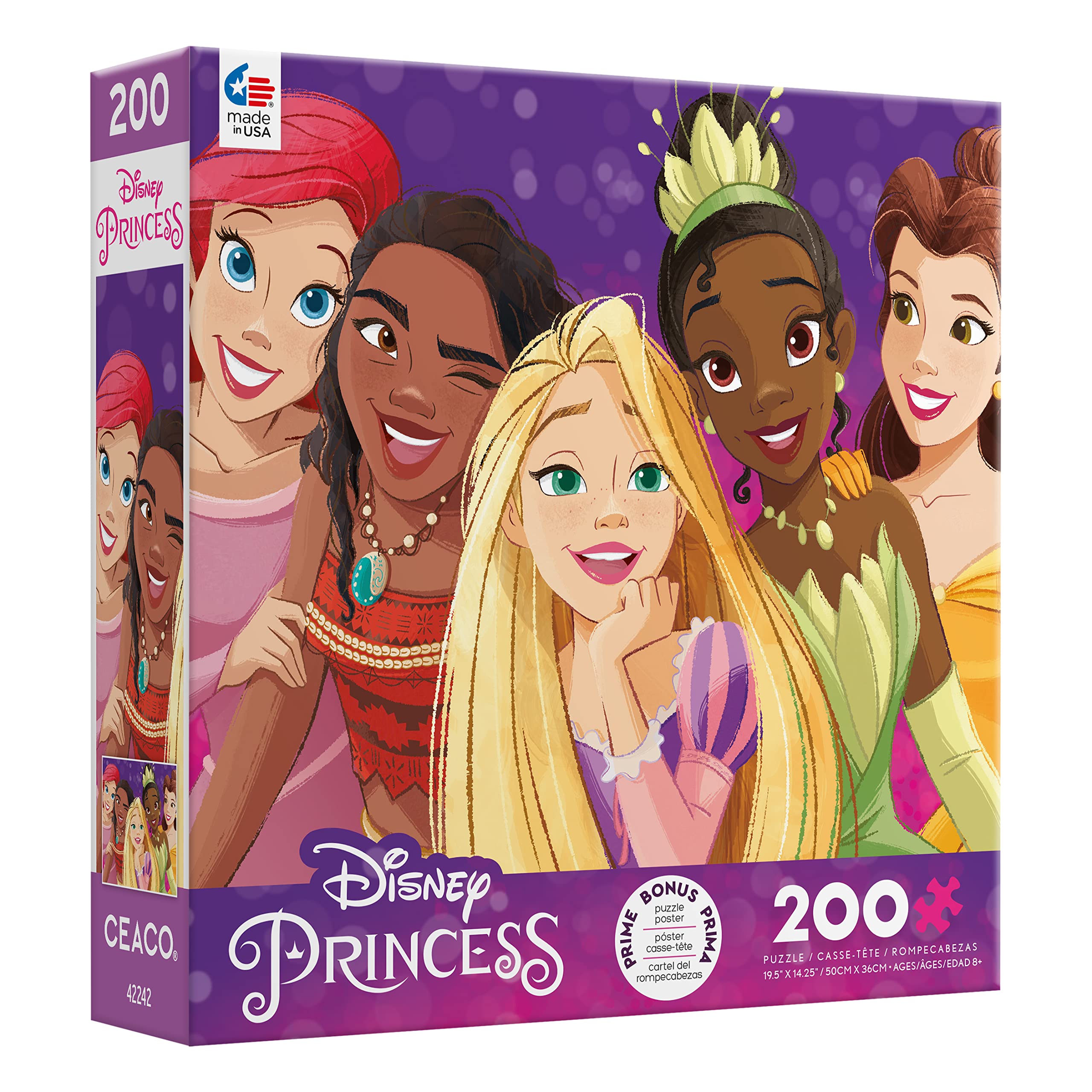 Ceaco Disney Friends Princess Party - 200 Piece Oversized Jigsaw Puzzle for Adults & Kids - Perfect for Family Game Night, Birthday Gifts & Disney Collectors