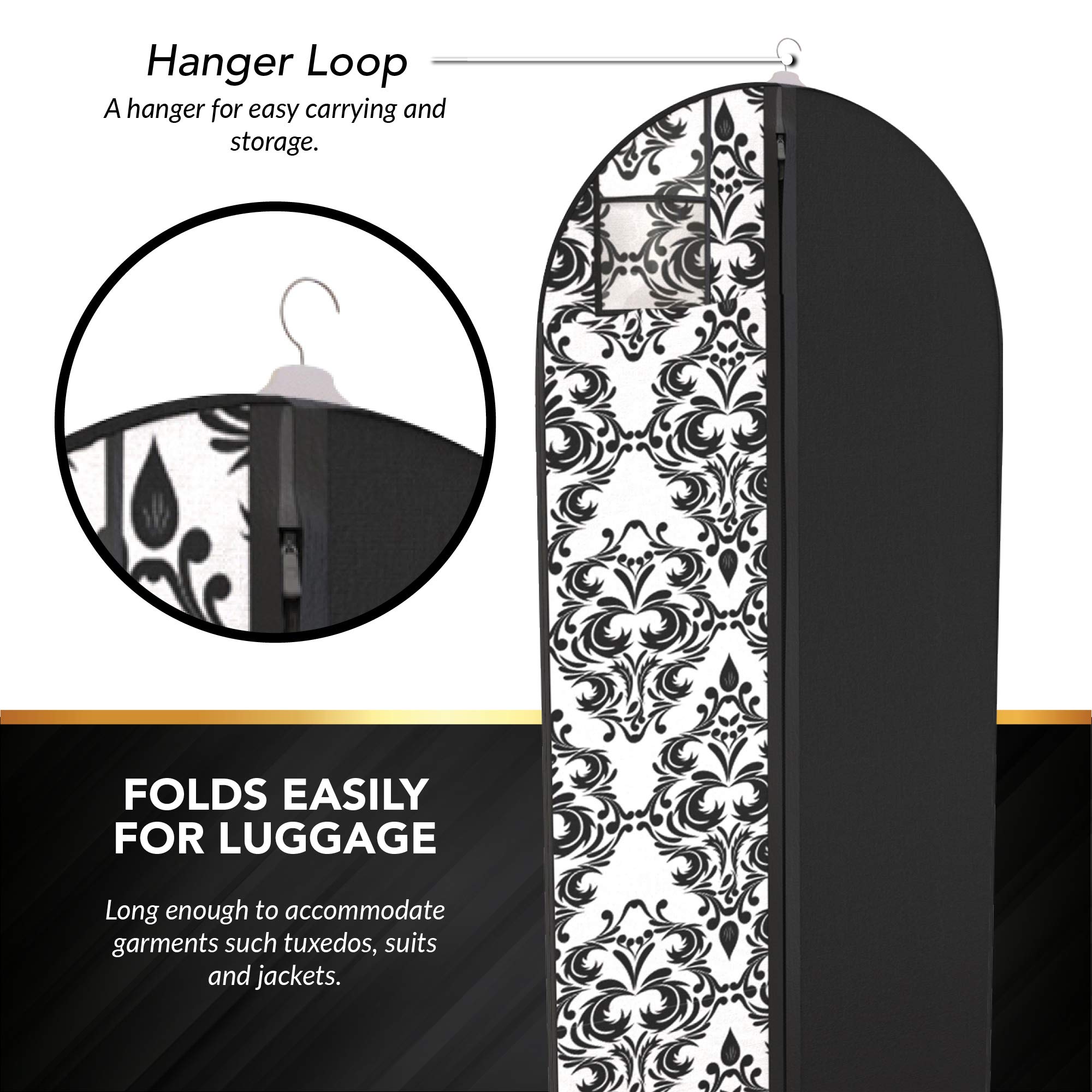 Damask Dress & Gown Garment Travel Bags - 54