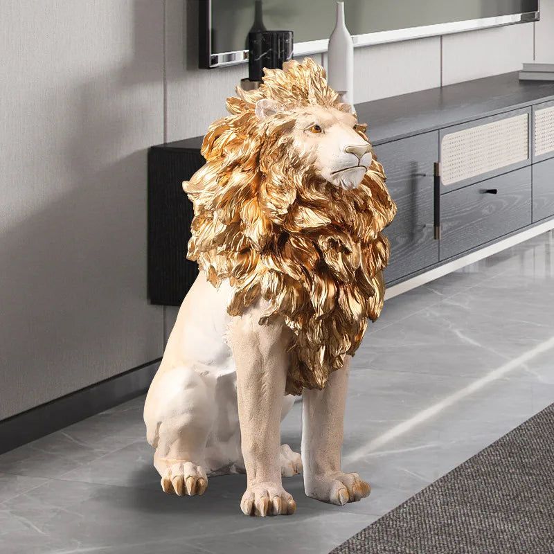 Large Lion Statue Sculpture - Handcrafted Art Decor for Home, Garden & Office | Premium Lion Figurine for Indoor & Outdoor Decoration