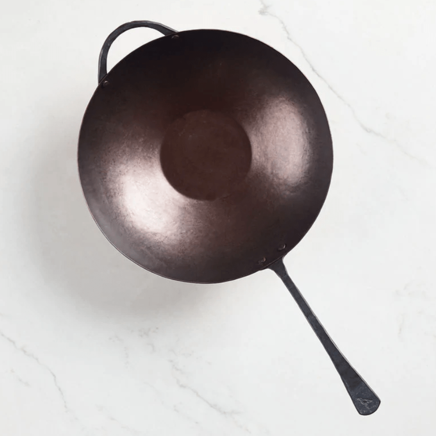 Premium Smithey Carbon Steel Wok - Handcrafted in USA - Professional Restaurant-Grade Wok for Stir-Frying, Searing & Asian Cooking - Perfect for Home Chefs & Commercial Kitchens