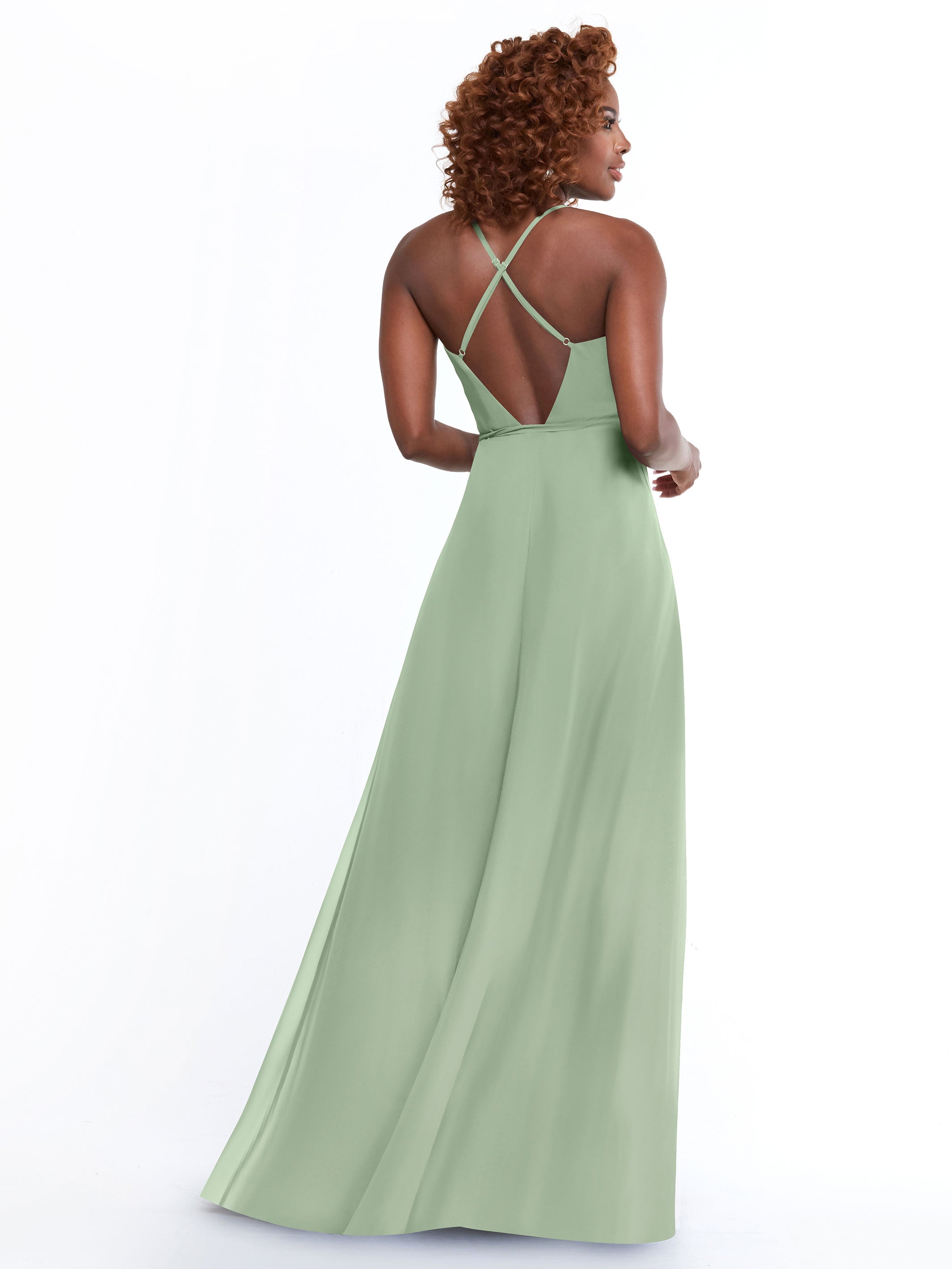 Elegant 80171 Sheath Chiffon Bridesmaid Dress with Adjustable Self-Tie Waist Sash - Perfect for Weddings, Formal Events & Special Occasions