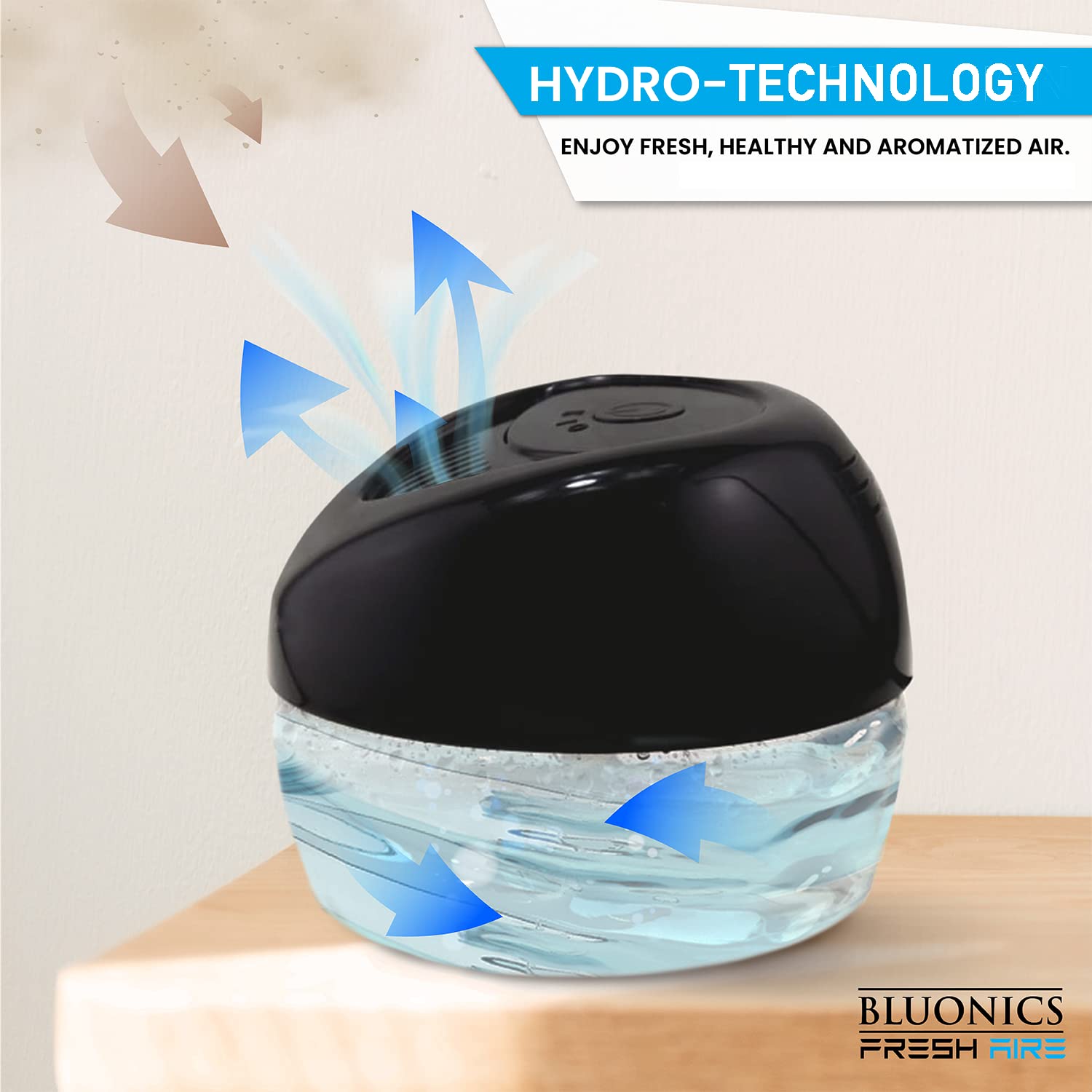 Bluonics Fresh Aire 3-Pack Water Air Washer with 7-Color LED Night Light & White Noise, Includes Lavender Fragrance Bottle - Perfect for Bedroom, Office, and Spa Relaxation