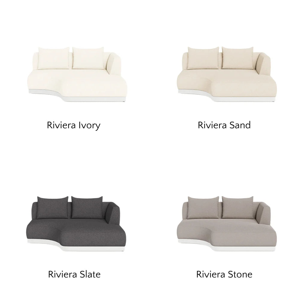 Amalfi Outdoor Curved Chaise Right Sectional Sofa - Waterproof Patio Furniture for Poolside, Garden & Backyard Relaxation