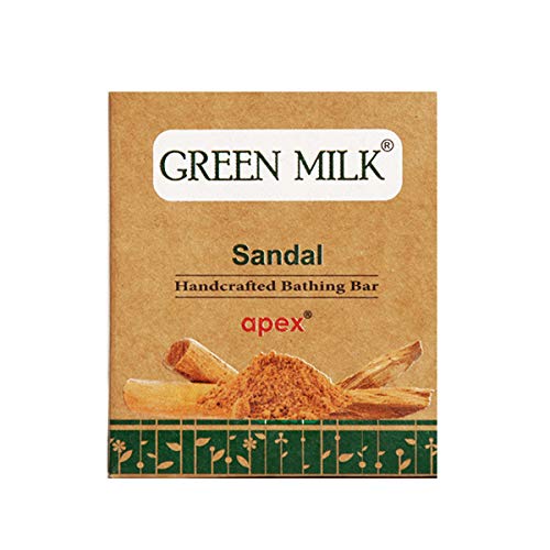 Organic Green Milk Sandal Handmade Soap Bar - 100g (Pack of 3) | Natural Skincare for Face & Body | Perfect for Sensitive Skin, Daily Cleansing & Spa Relaxation