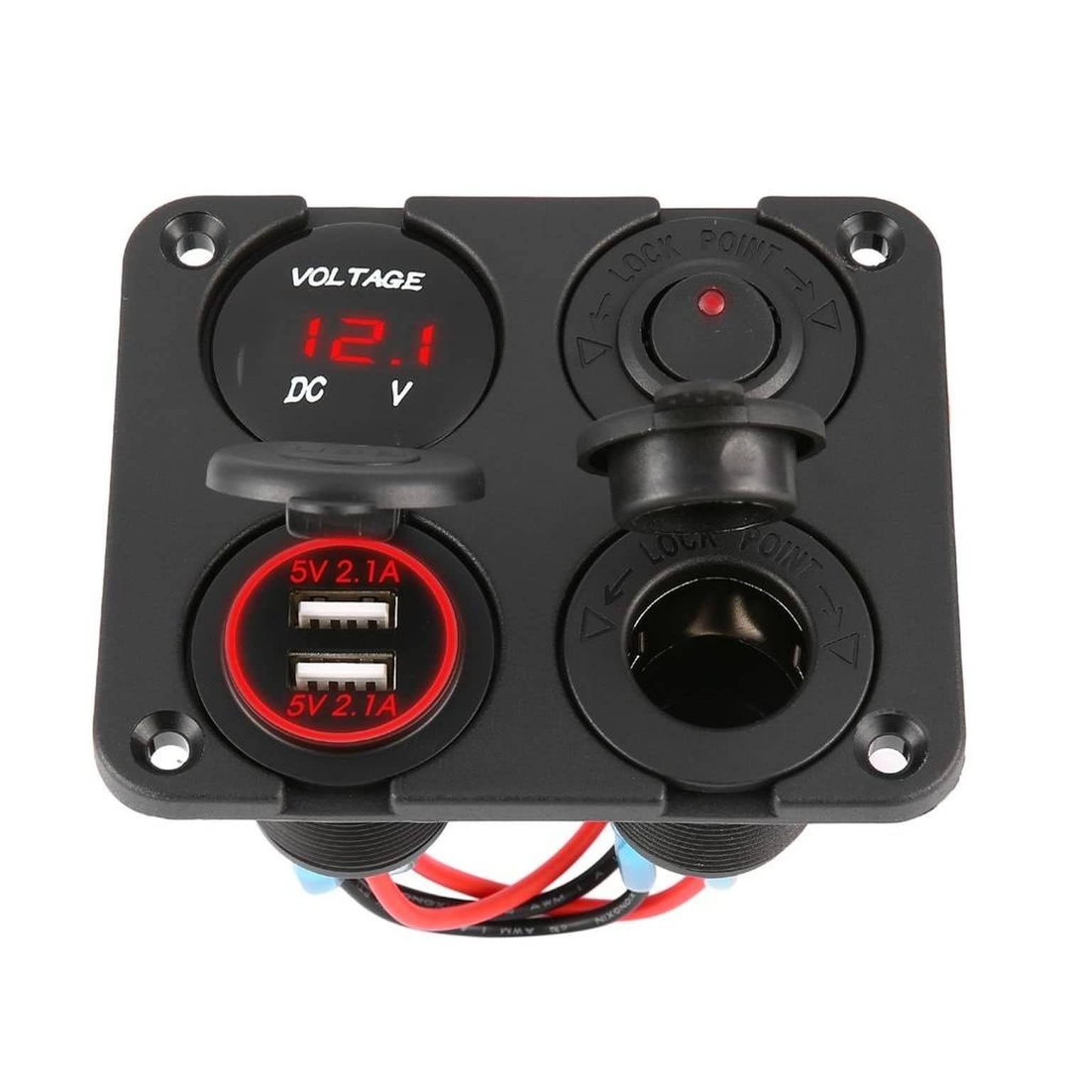 Dual USB Car Charger Fast Charging with LED Light - Compatible with iPhone, Android, Samsung - Perfect for Road Trips & Daily Commute