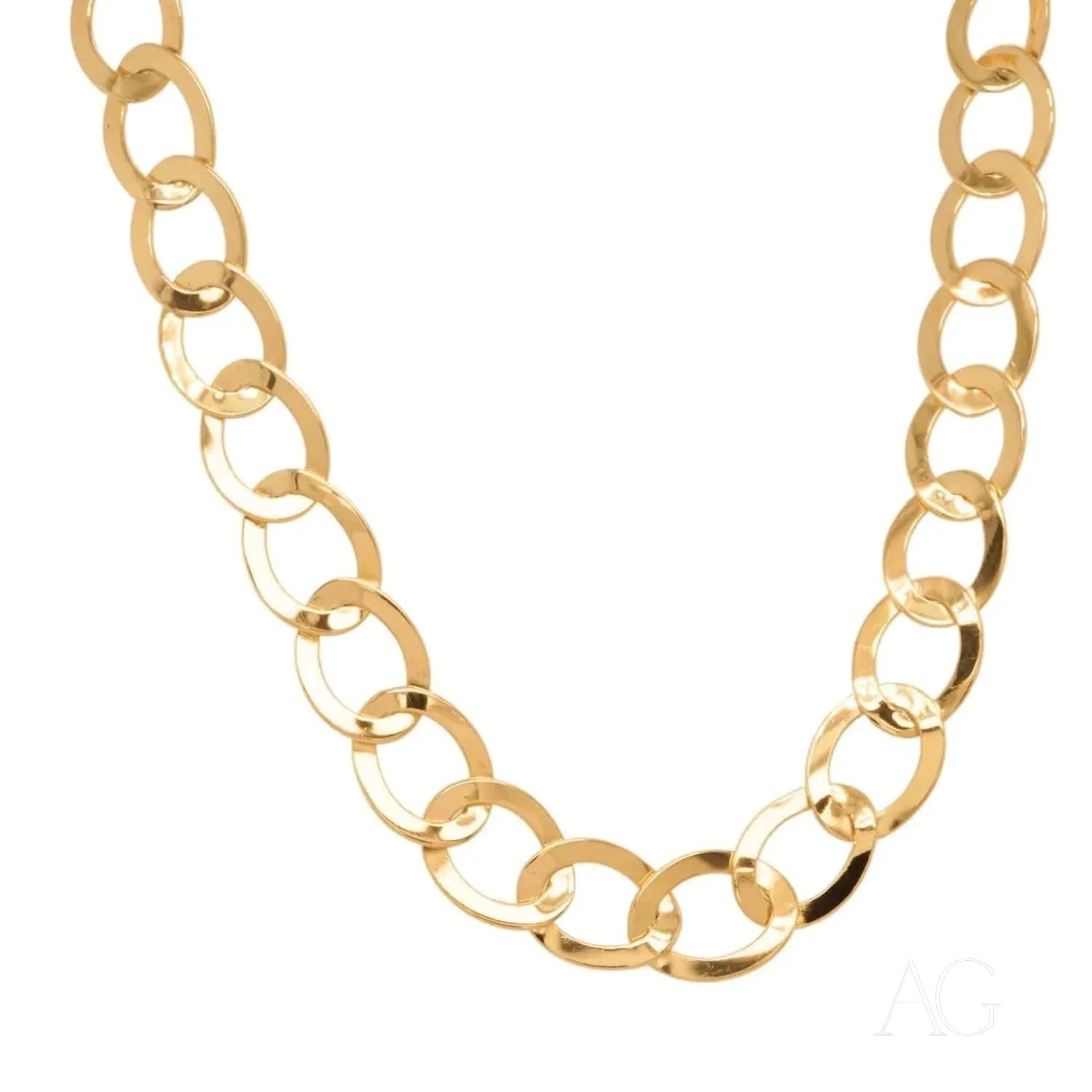18K Gold Link Chain Necklace - Classic Cuban Style for Men & Women | Elegant Layering, Gift Giving & Everyday Wear