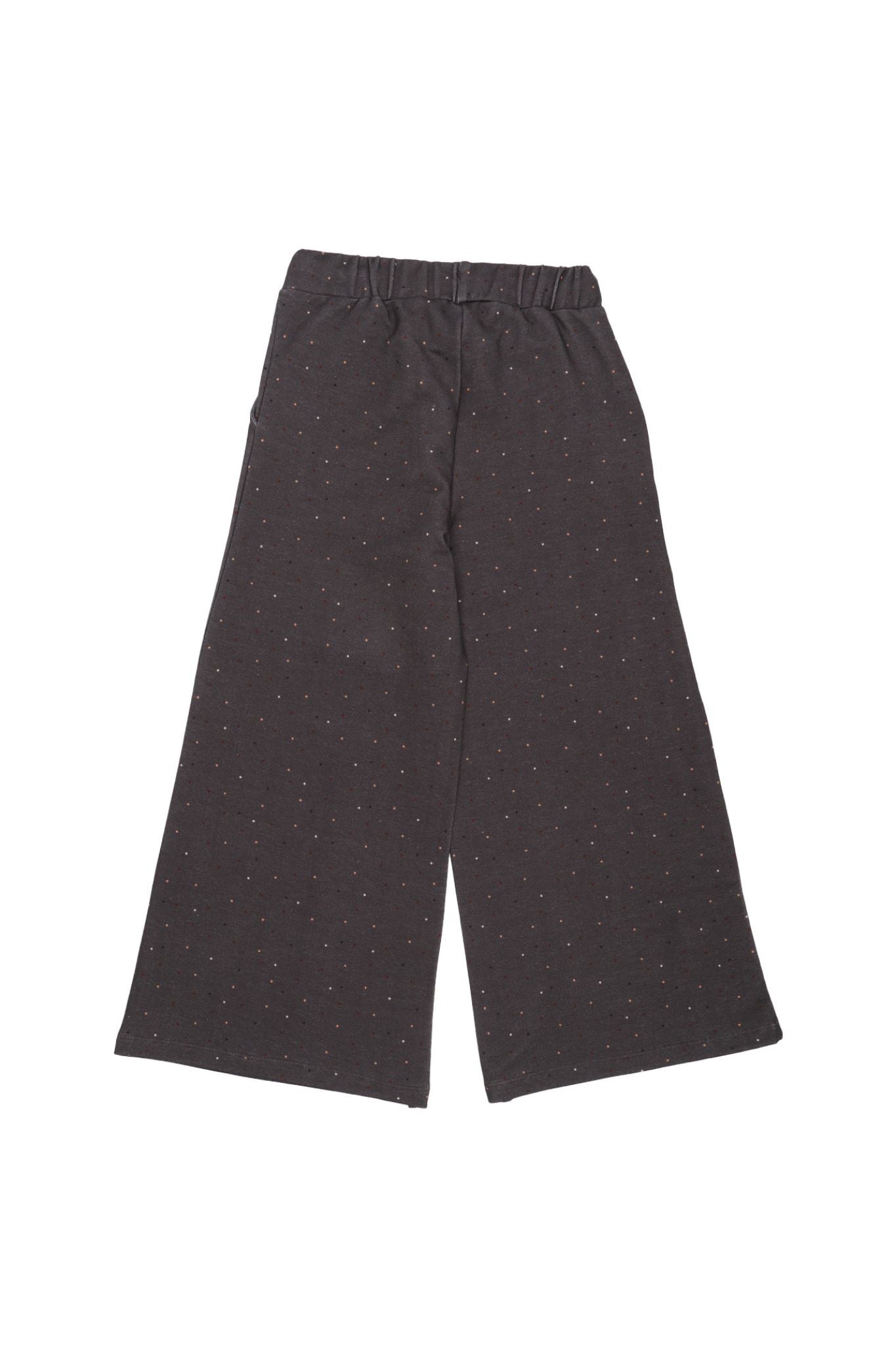 Grey Dotted Wide Leg Pants for Toddler Girls - Soft & Comfortable Stretchy Playwear for Daycare, Playdates & Everyday Outfits