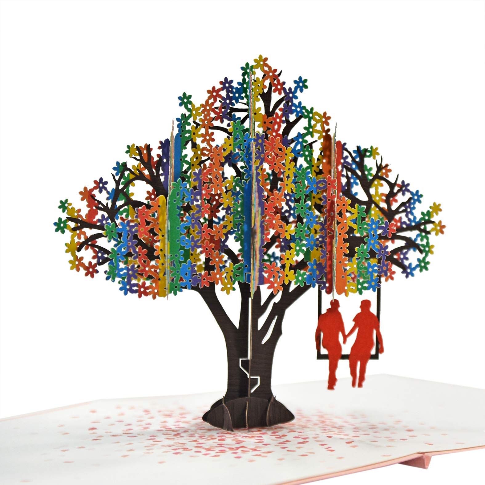3D LGBT Gay Pop Up Greeting Card - Heart Tree Design for Birthday, Anniversary & Special Occasions | Perfect for LGBTQ+ Couples & Friends