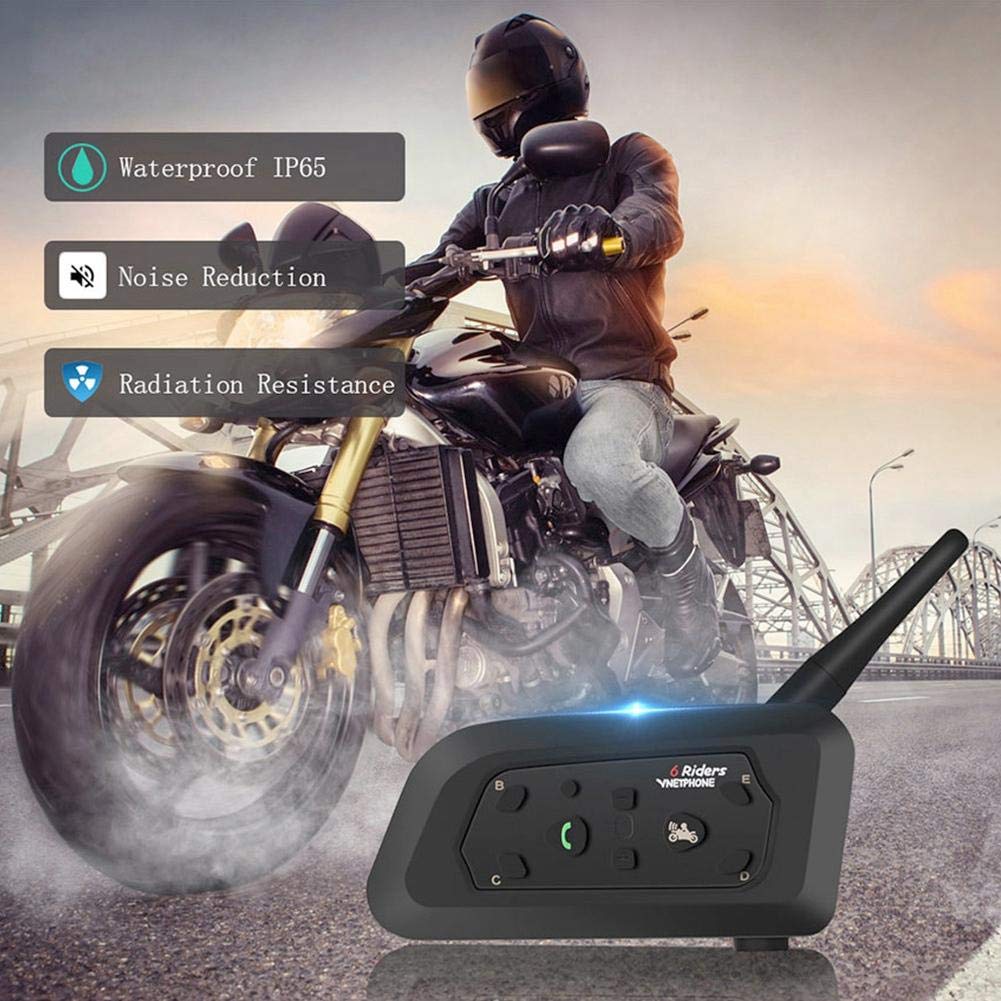Aramox Vnetphone V6-1200 Motorcycle Bluetooth Intercom Headset - Wireless 6-Way Communication System for Group Riding | Perfect for Motorcycle Tours, Road Trips & Adventure Riding