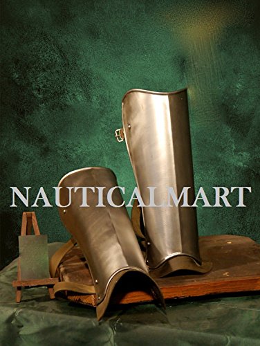 Handmade Steel LARP Greaves for Men & Women - Medieval Armor for Cosplay & Renaissance Fairs - Durable Metal Leg Armor for Role Playing & Historical Reenactment