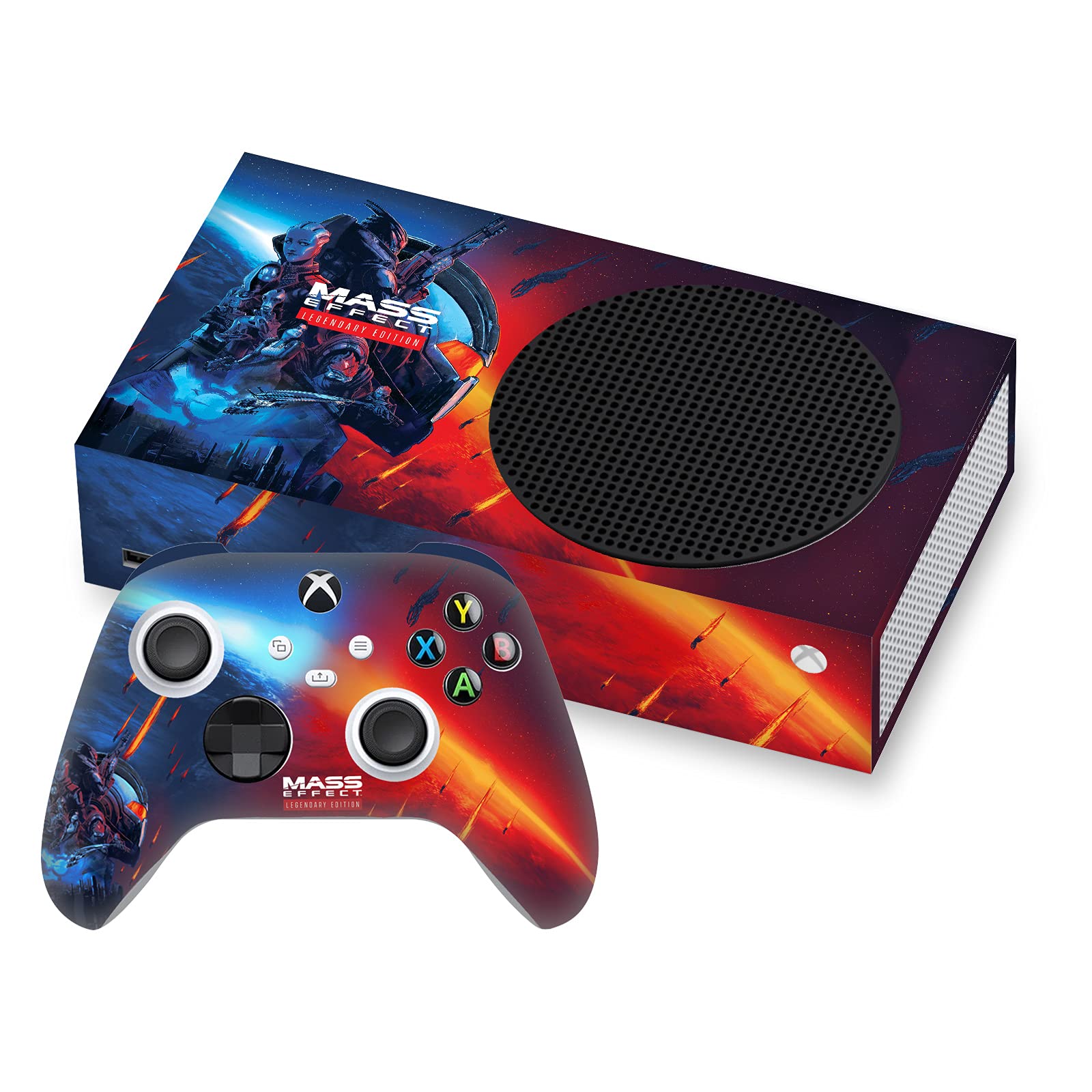 Official EA Bioware Mass Effect Key Art Legendary Graphics Matte Vinyl Gaming Skin Sticker - Compatible with Xbox Series S Console & Controller Bundle - Perfect for Customizing Your Gaming Setup