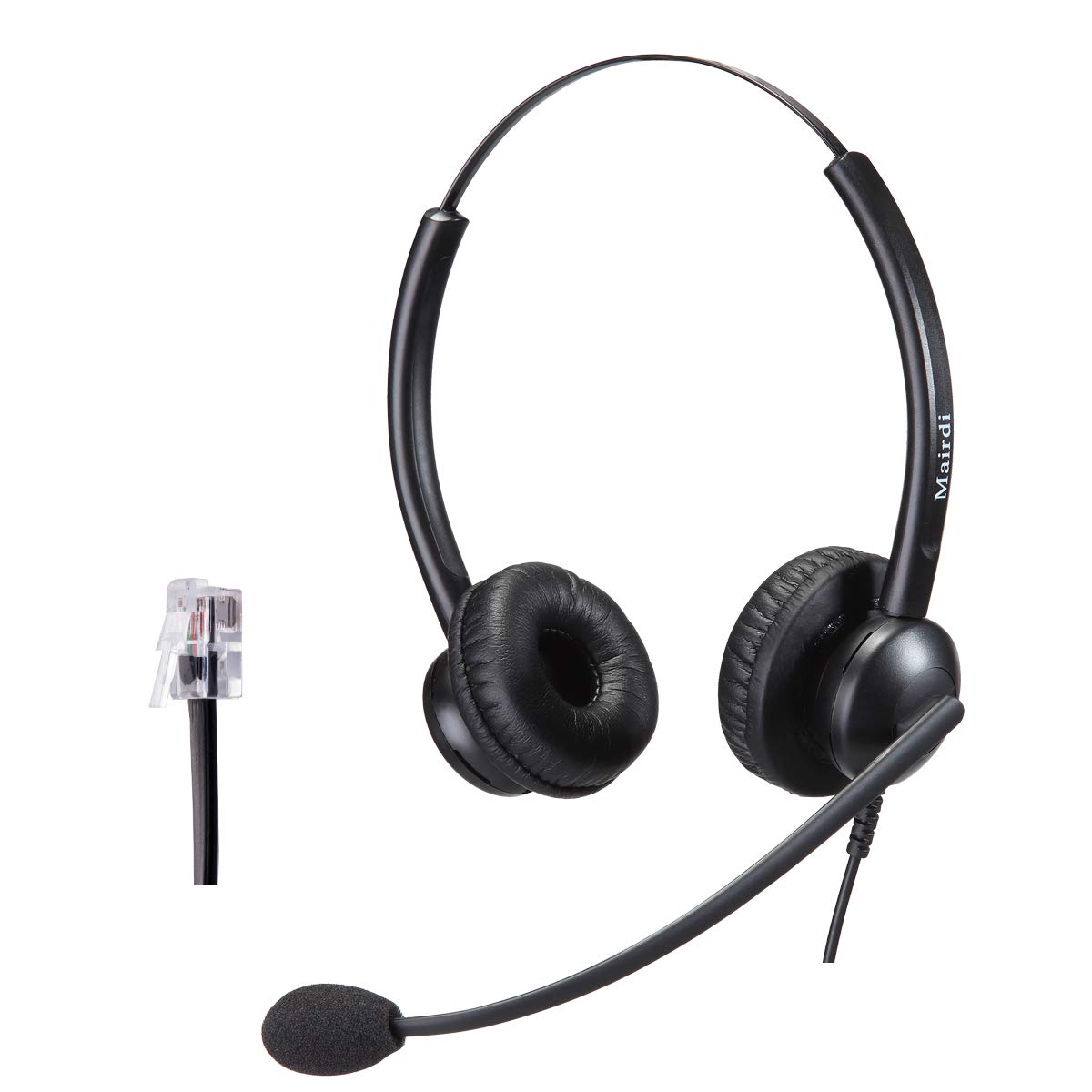 MAIRDI Noise Cancelling Telephone Headset with HIS Cable - Compatible with Avaya IP Phones 1608, 1616, 9601-9670 Series - Perfect for Call Centers, Office Communication & Remote Work