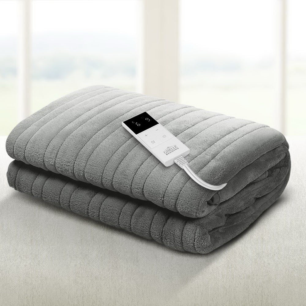 Electric Heated Throw Blanket - Ultra Soft Fleece, Machine Washable, Silver - Perfect for Cozy Nights, Winter Warmth & Home Comfort