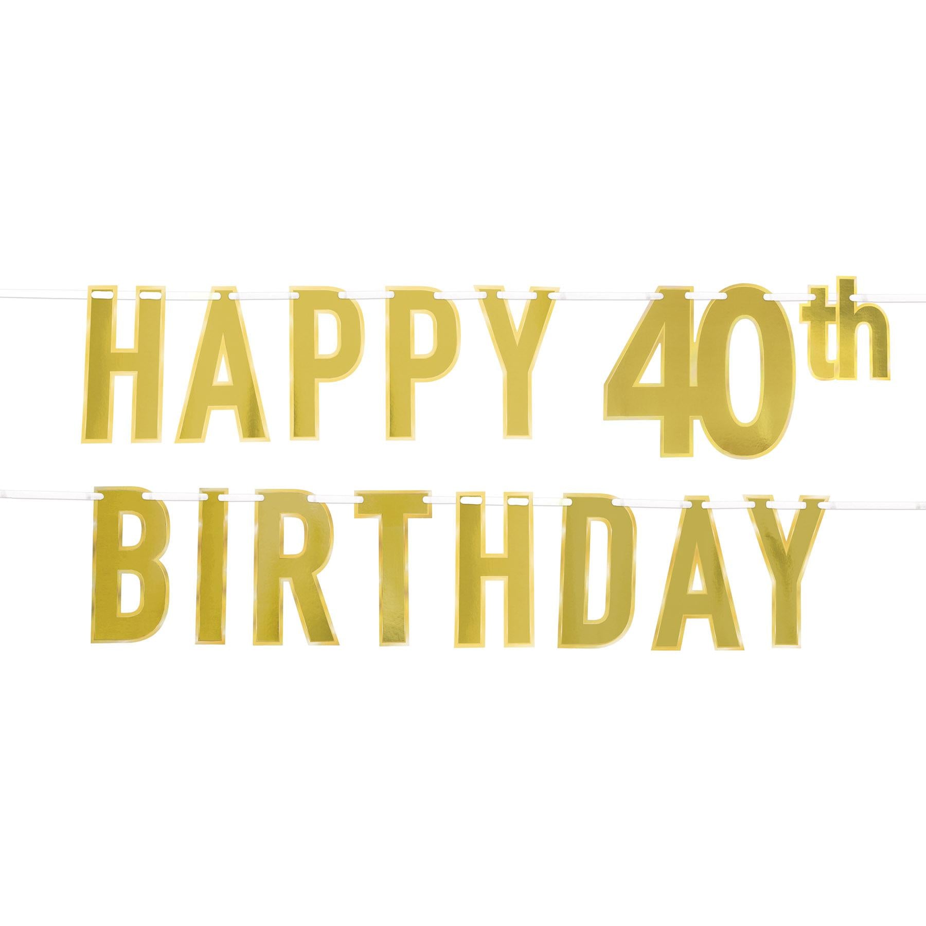Beistle 12-Pack Foil Happy 40th Birthday Party Streamers - Perfect for Birthday Decorations, Anniversary Celebrations & Milestone Parties