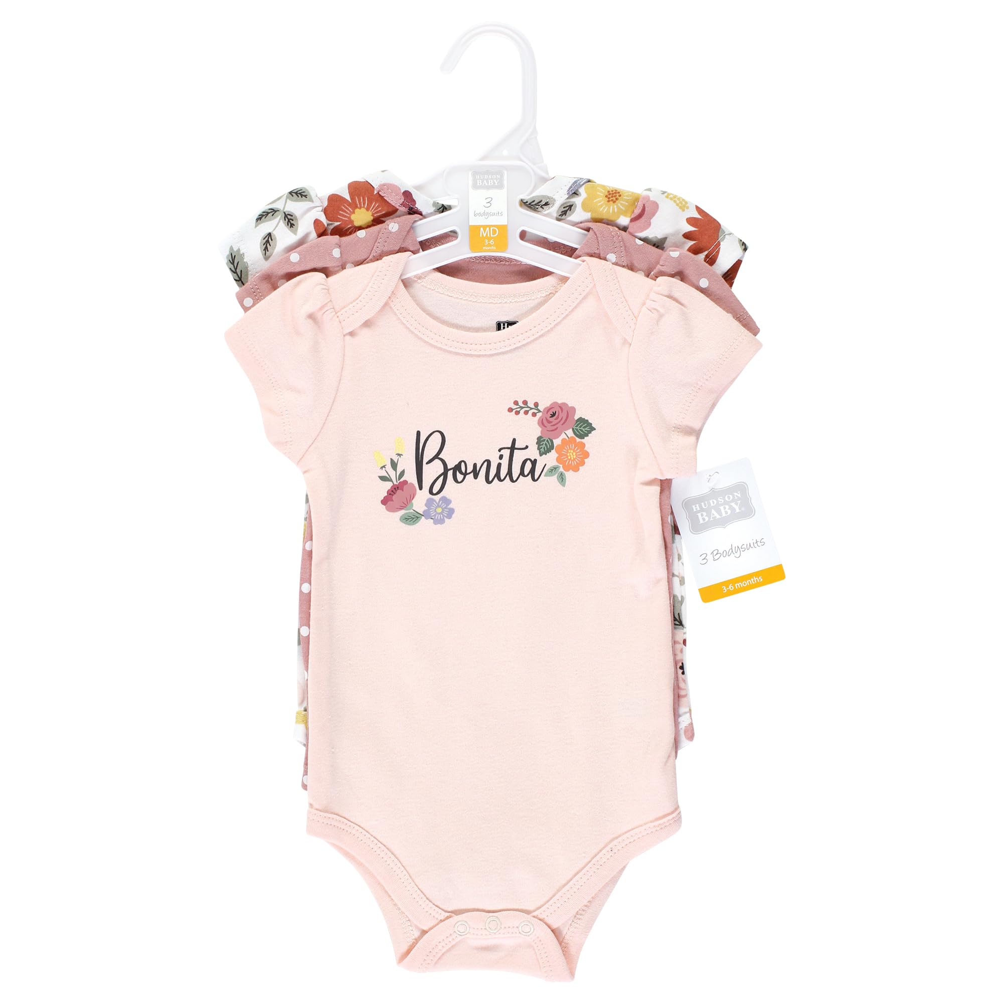 Soft Unisex Baby Cotton Bodysuits for Newborns | Hudson Baby Bonita Style | Perfect for Everyday Wear, Playtime & Photo Shoots
