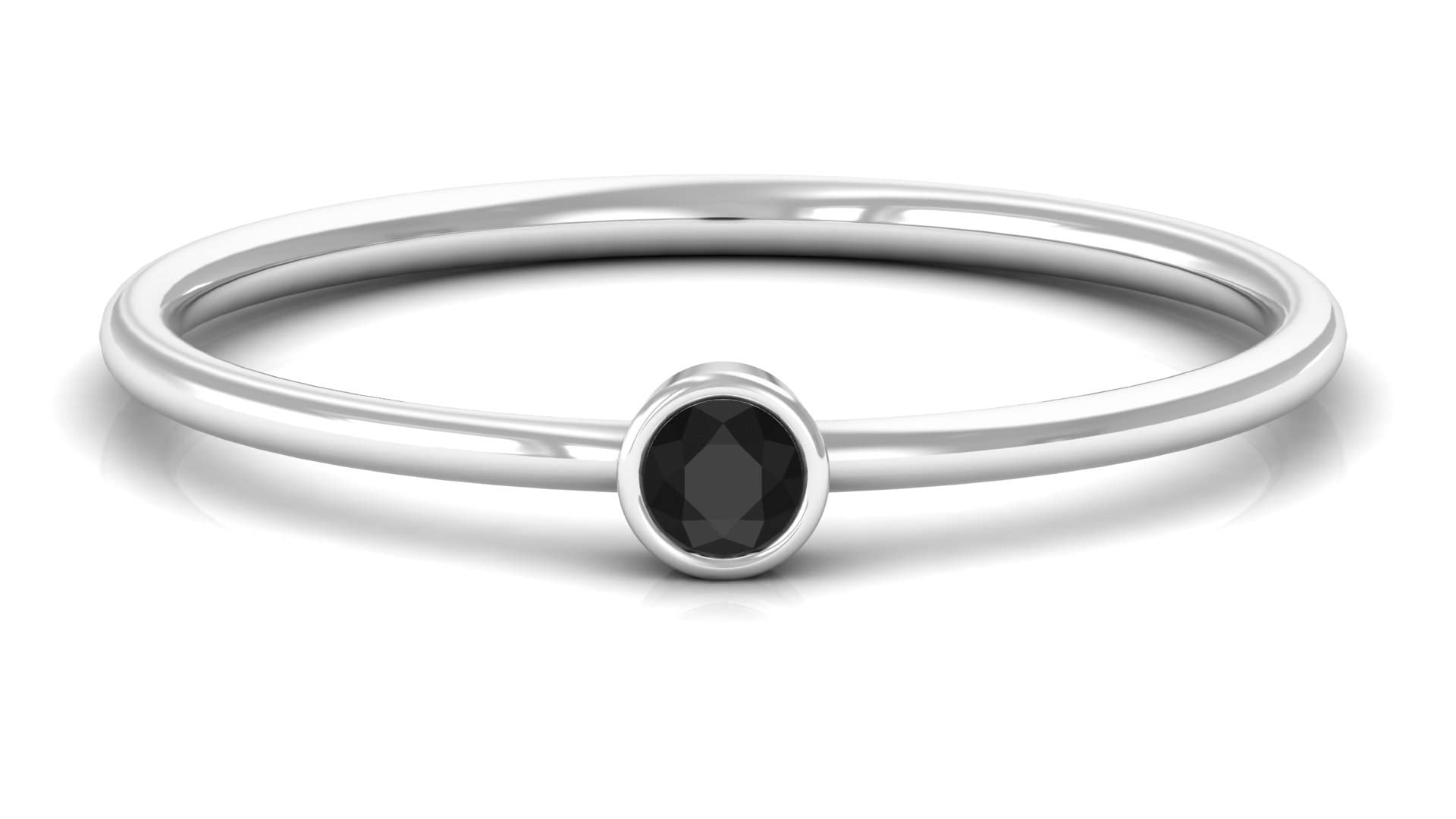 Elegant 14K Solid Gold Black Onyx Ring for Women - December Birthstone, Dainty Round Promise Ring, Perfect for Gifts, Anniversaries & Everyday Wear