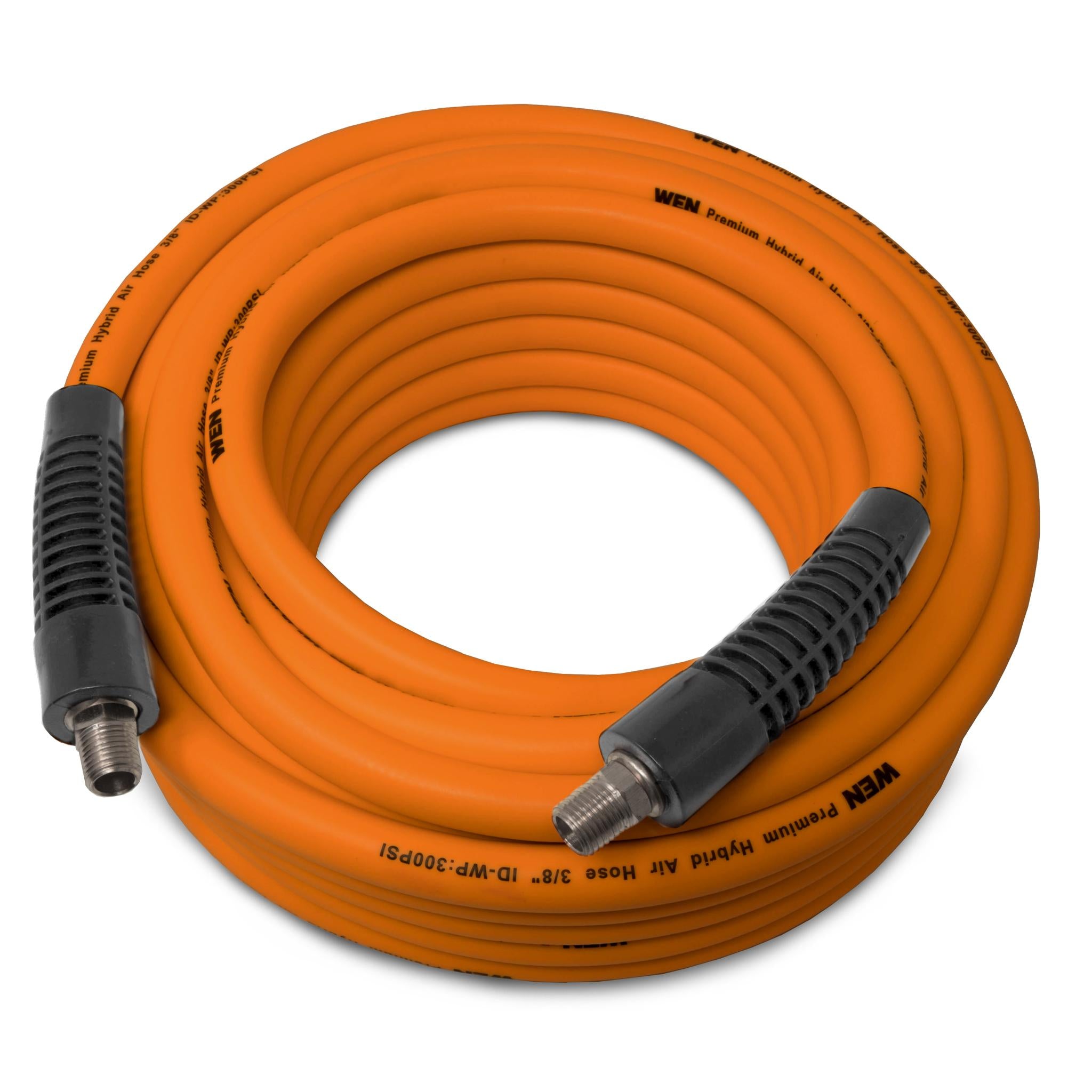 WEN AH3850 50ft 3/8 Inch 300 PSI Hybrid Polymer Air Hose - Perfect for Air Compressors, Pneumatic Tools & Workshop Applications