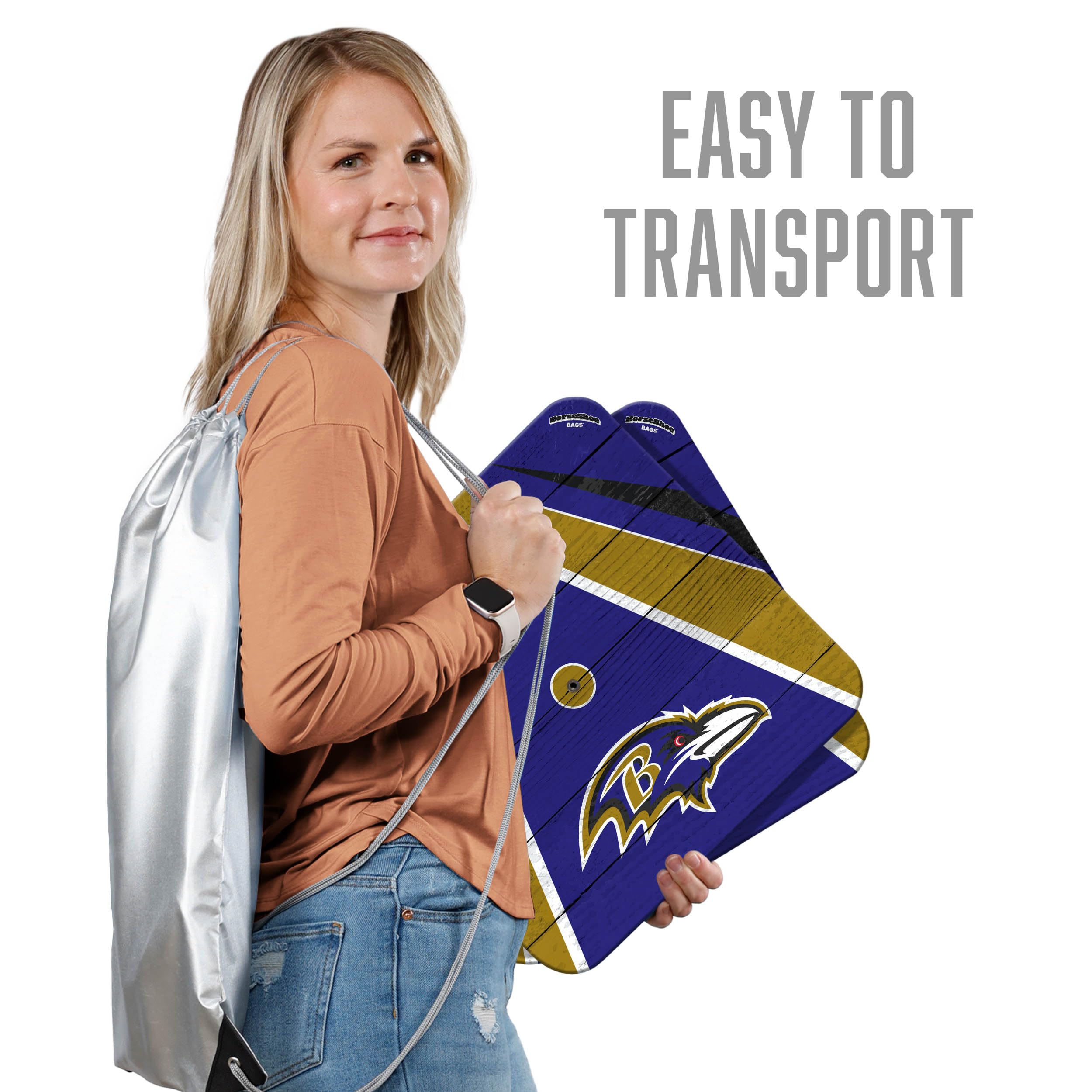 YouTheFan NFL Baltimore Ravens Horseshoe Bags - Officially Licensed Team Logo Tote & Grocery Bags for Football Fans | Perfect for Game Day, Shopping & Tailgating