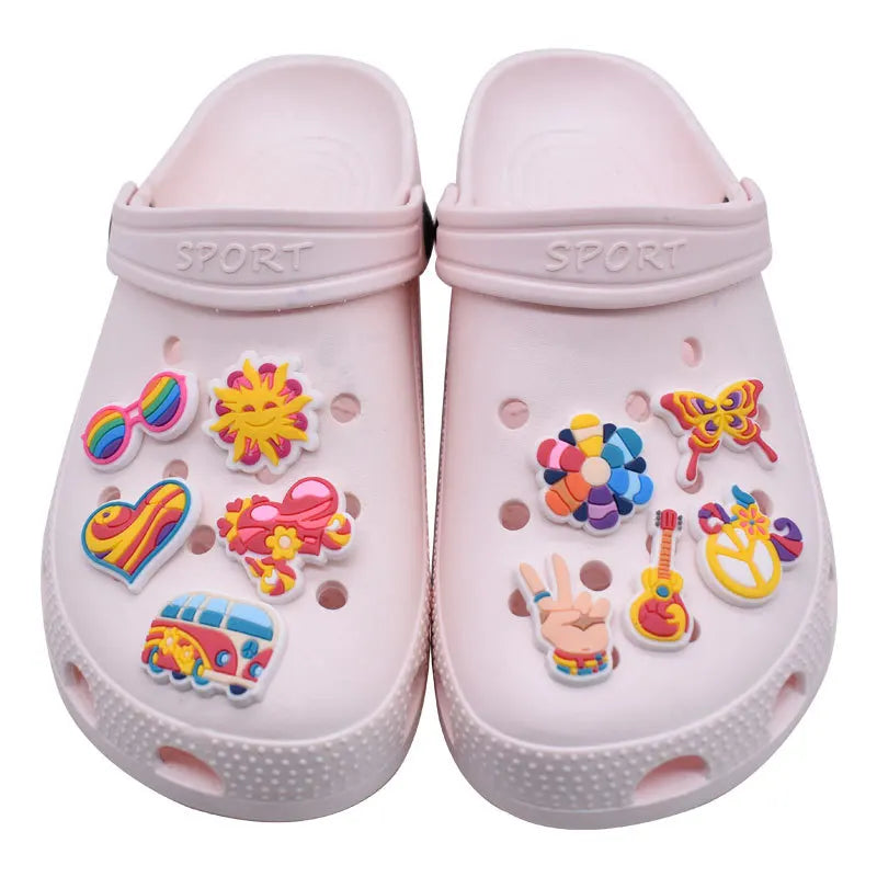 Trendy PVC Pink Shoe Charms Pins for Crocs - DIY Accessories for Bracelets & Wristbands - Cute Party Gifts for Girls & Women - Perfect for Jibbitz Decor, Birthday Presents & Fashion Outfits