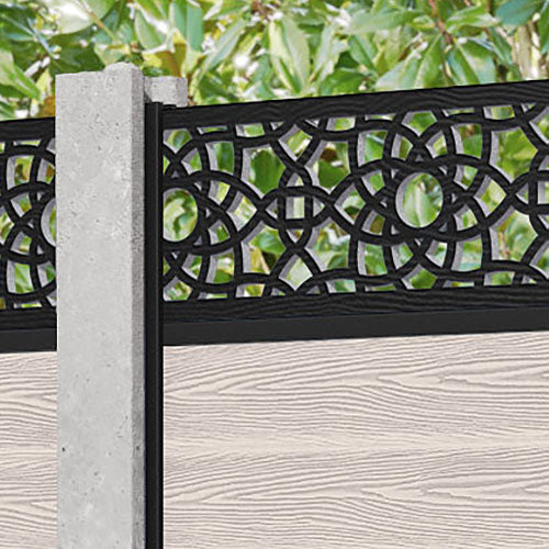 Classic Amber Fence Panel Mid Stone - Durable Vinyl Privacy Fencing for Concrete Posts | Perfect for Backyard, Garden, and Property Boundaries