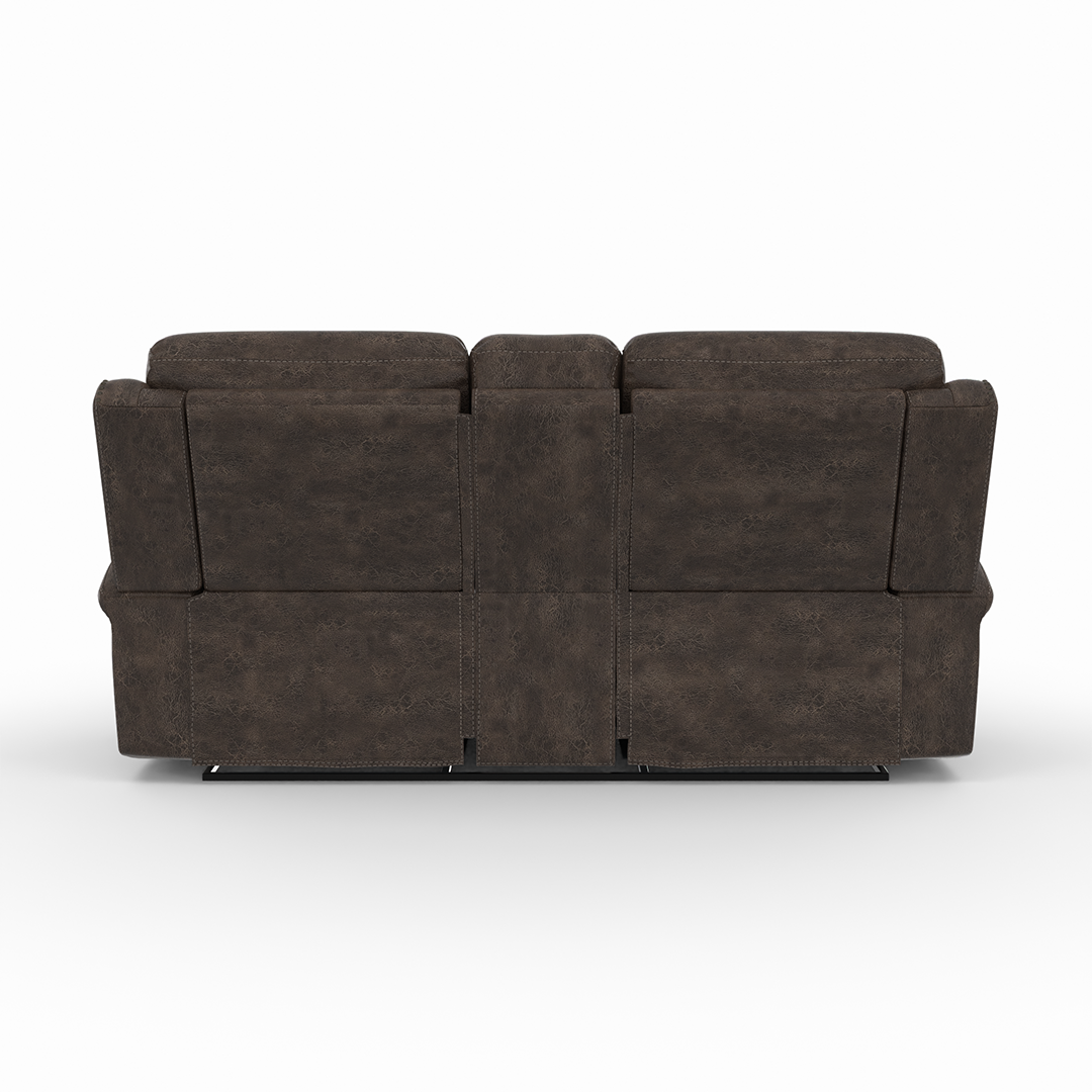 Quade Manual Reclining Loveseat with Console - Comfortable 2-Seater Recliner Sofa with Cup Holder for Living Room, Home Theater & Small Spaces