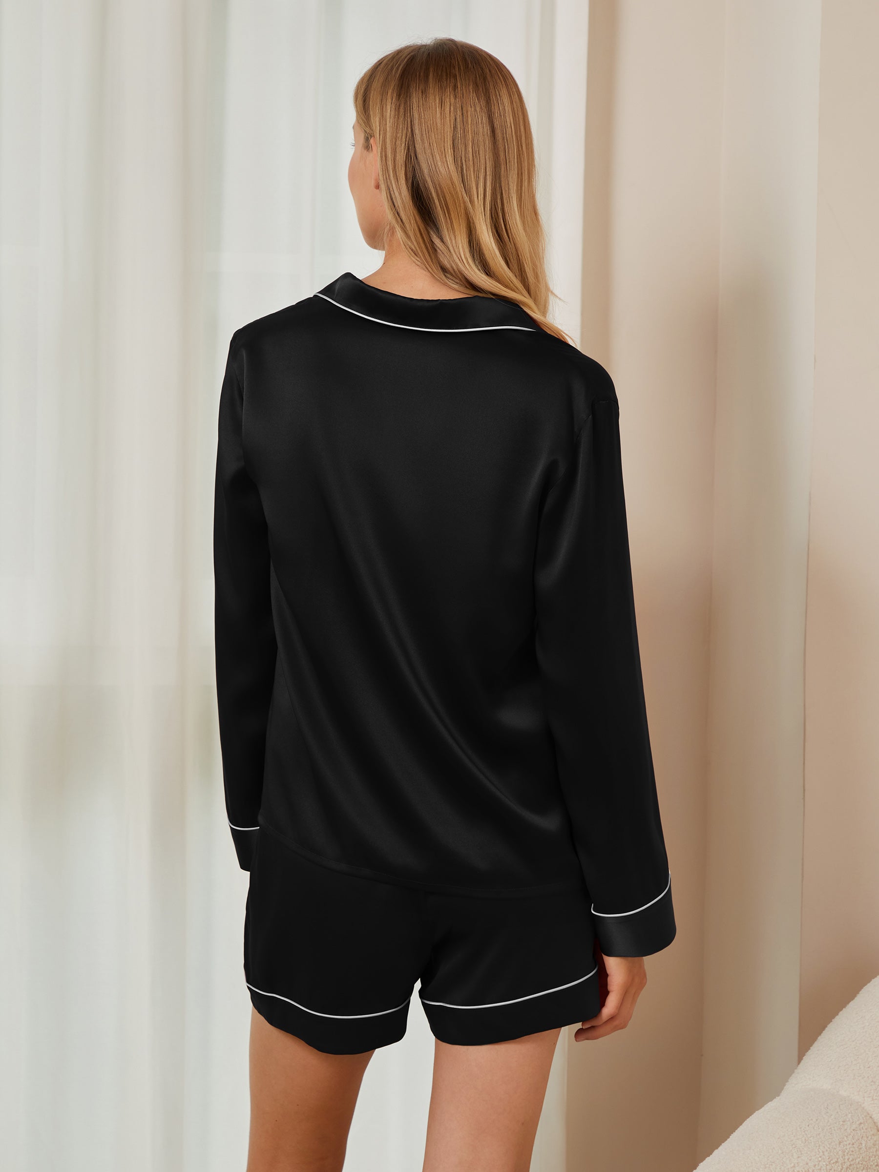 Michelle Classic Silk Pajama Set for Women - Luxury 100% Mulberry Silk Sleepwear with Comfortable Fit - Perfect for Relaxing at Home, Spa Days & Romantic Getaways