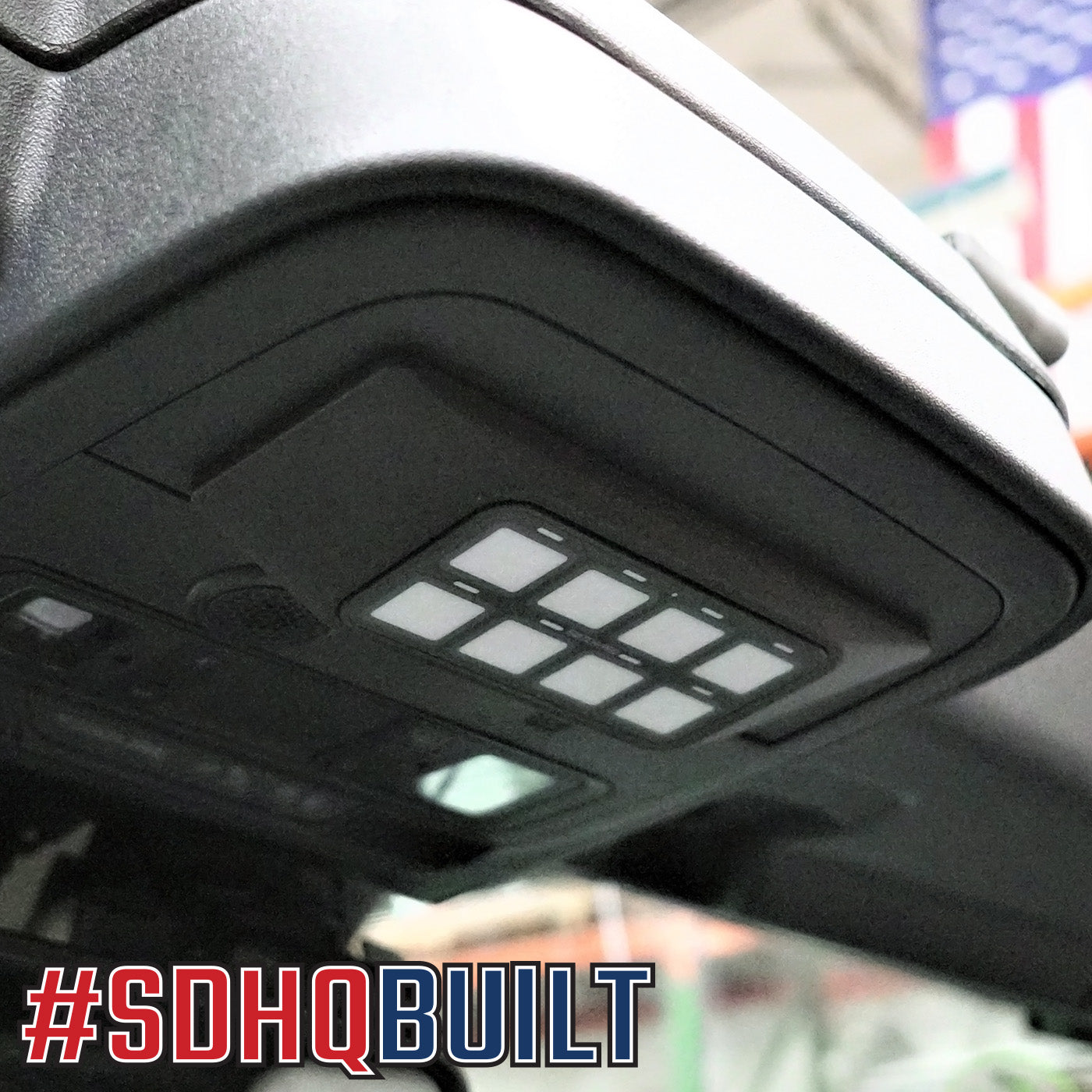 2021-2024 Ford Bronco & Bronco Raptor SDHQ Built Switch Pros SP 9100 Keypad Mount | Off-Road Accessory for Lighting & Winch Control | Perfect for Overlanding & Trail Adventures